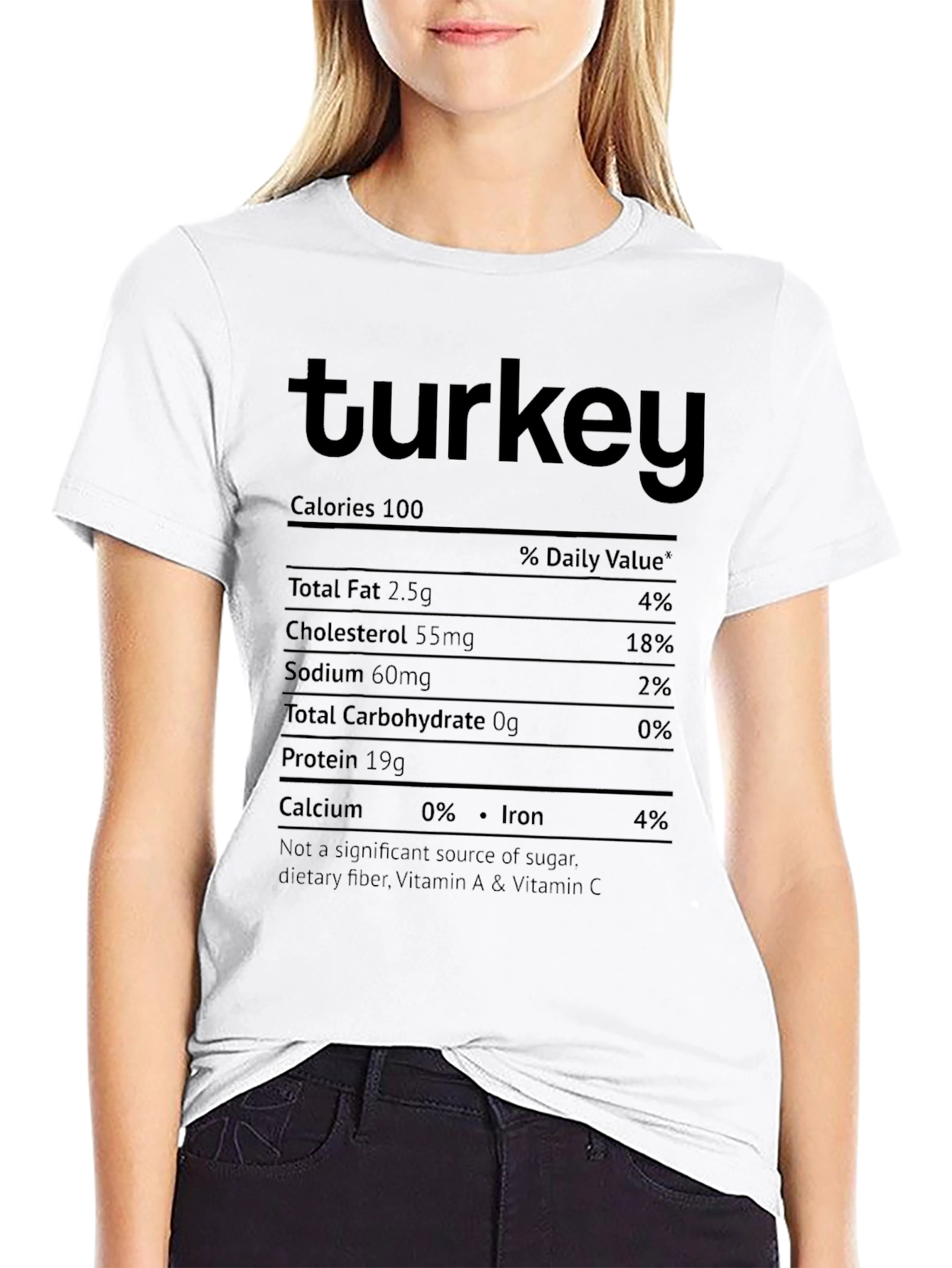 Turkey Nutrition Facts T-Shirt Funny Thanksgiving Tee