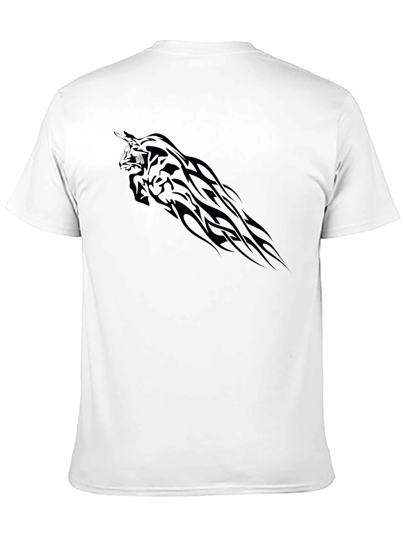 Black T-Shirt with Tribal Bull Graphic