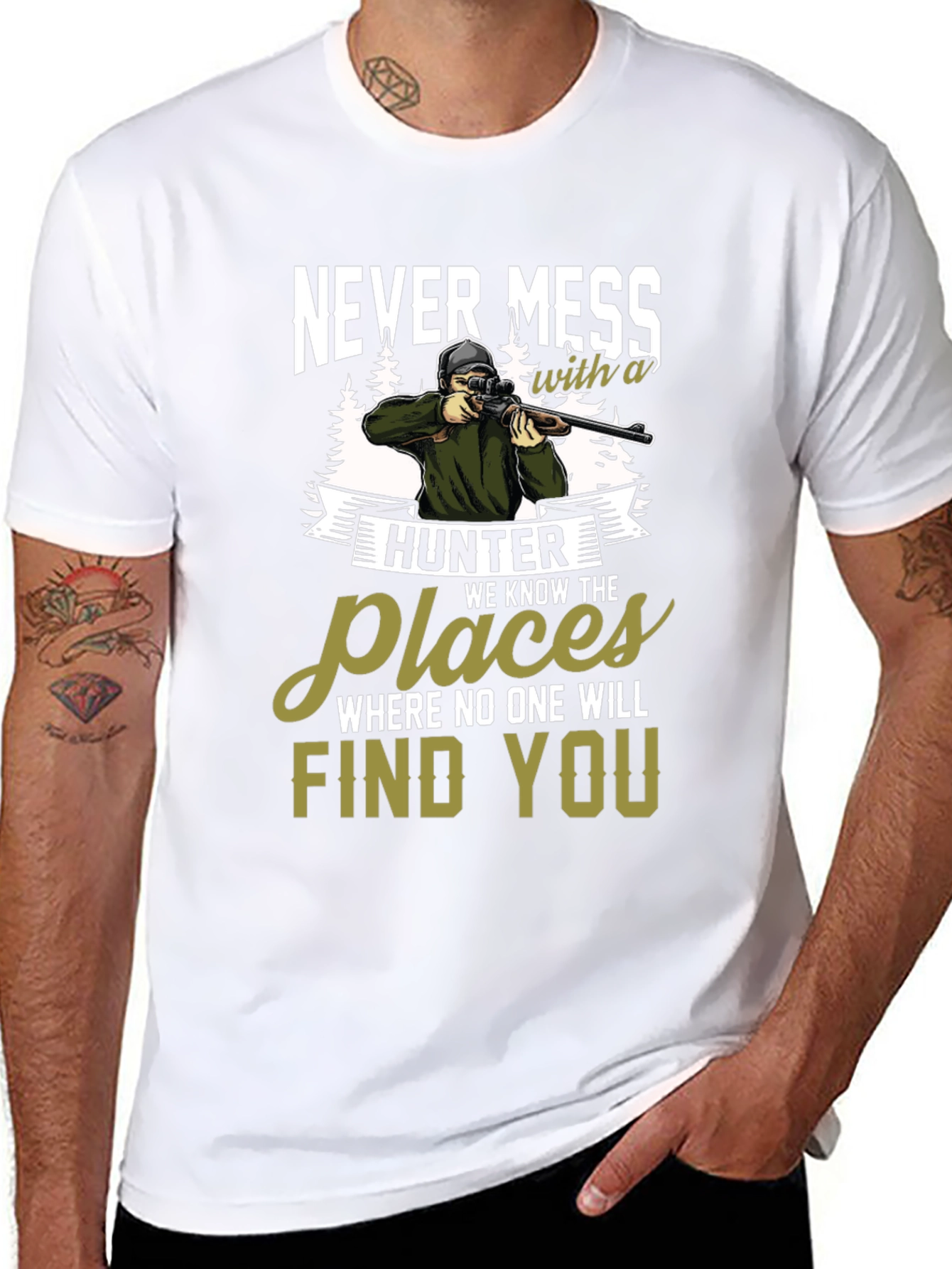 Never Mess with a Hunter Graphic Tee