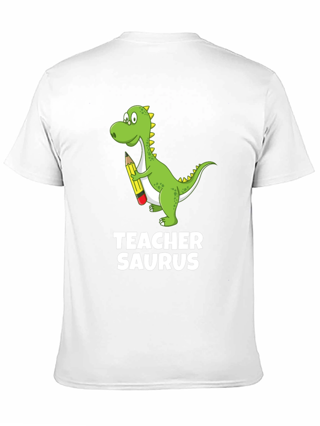 Teacher Saurus Dinosaur Graphic T-Shirt - Black