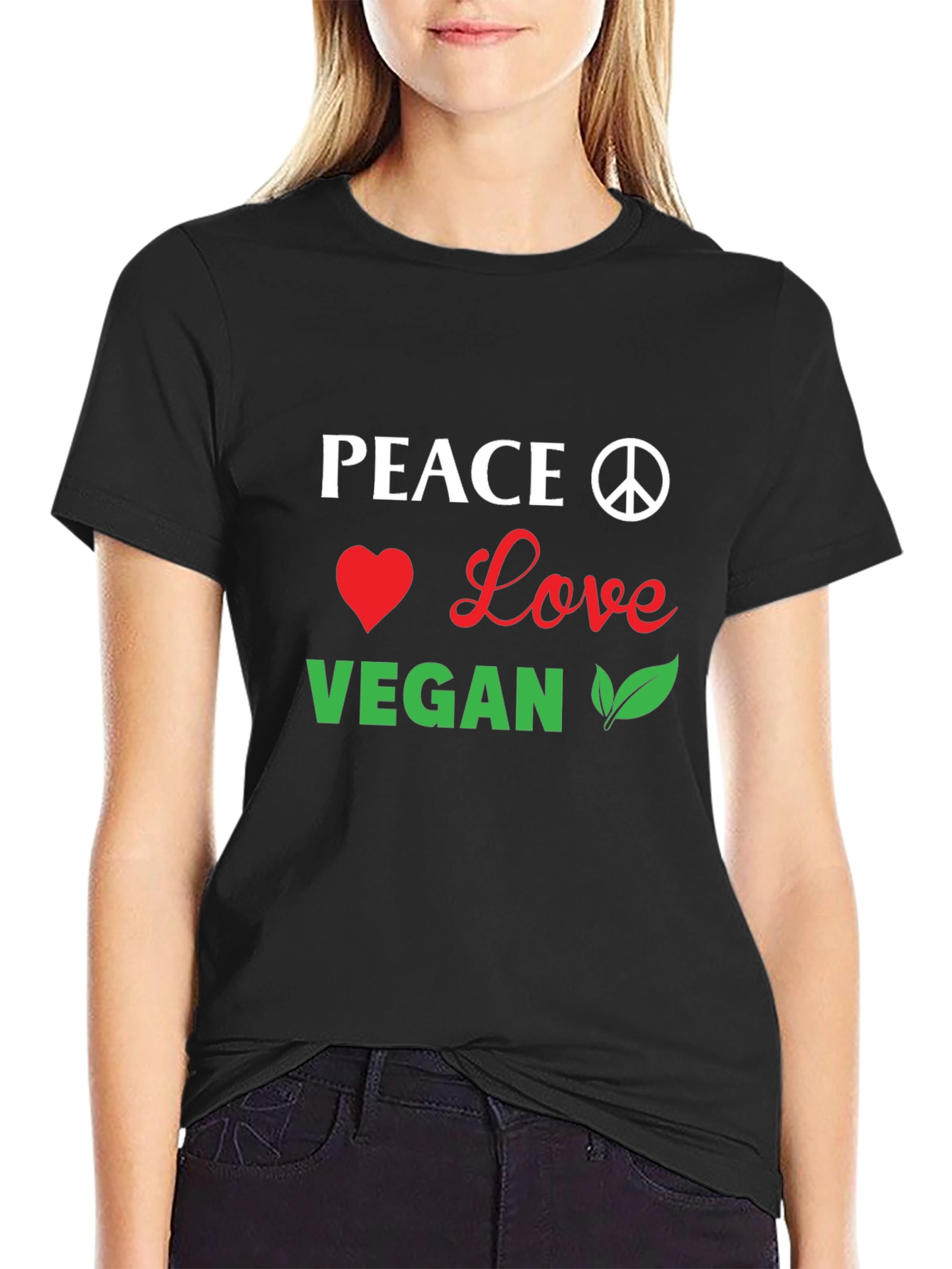 Peace Love Vegan Graphic T-Shirt - Unisex