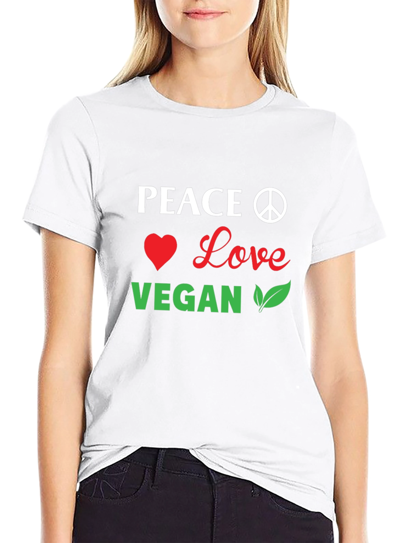 Peace Love Vegan Graphic T-Shirt - Unisex