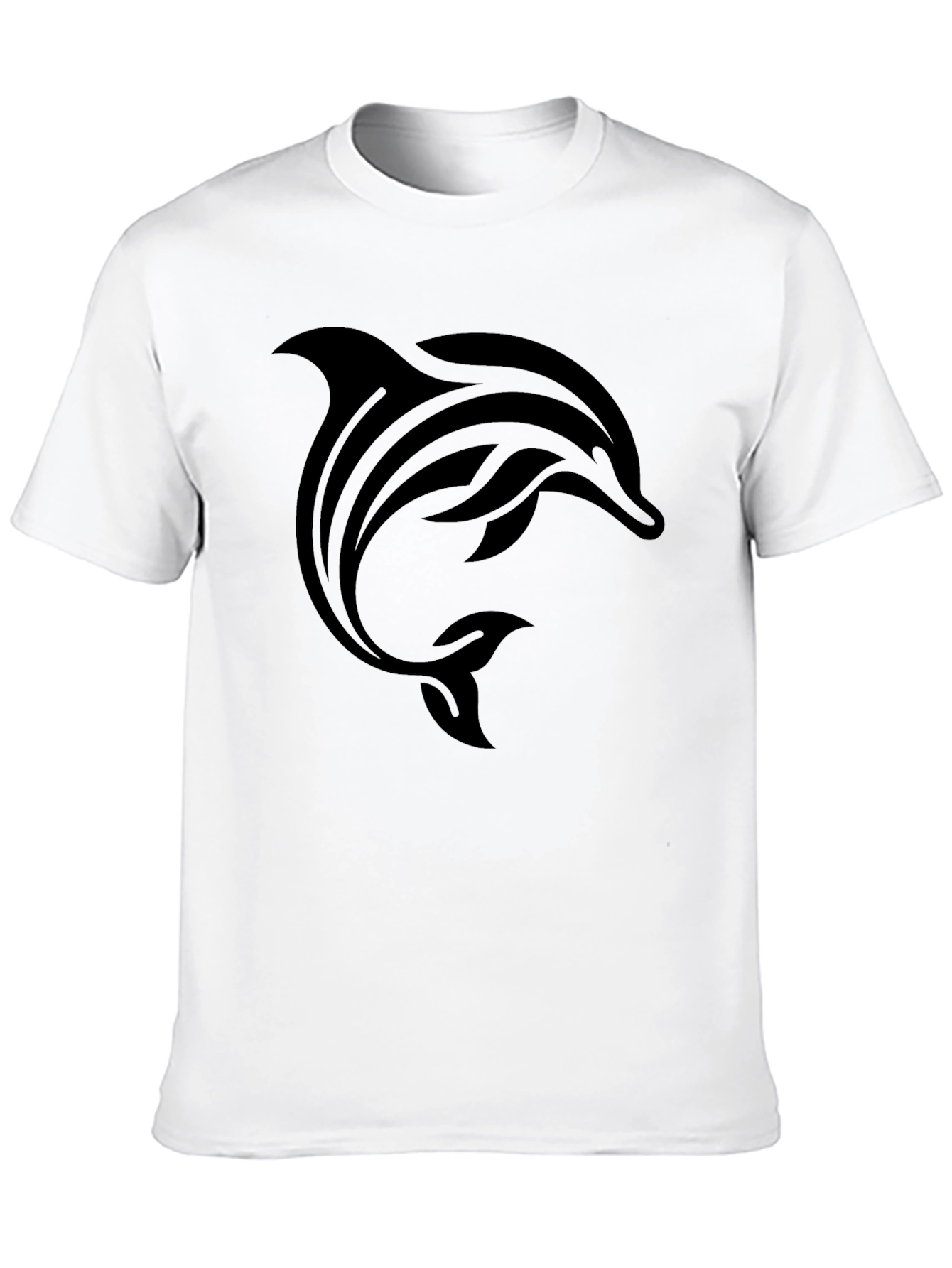 Mens Black Dolphin Graphic Tee - Stylish & Casual