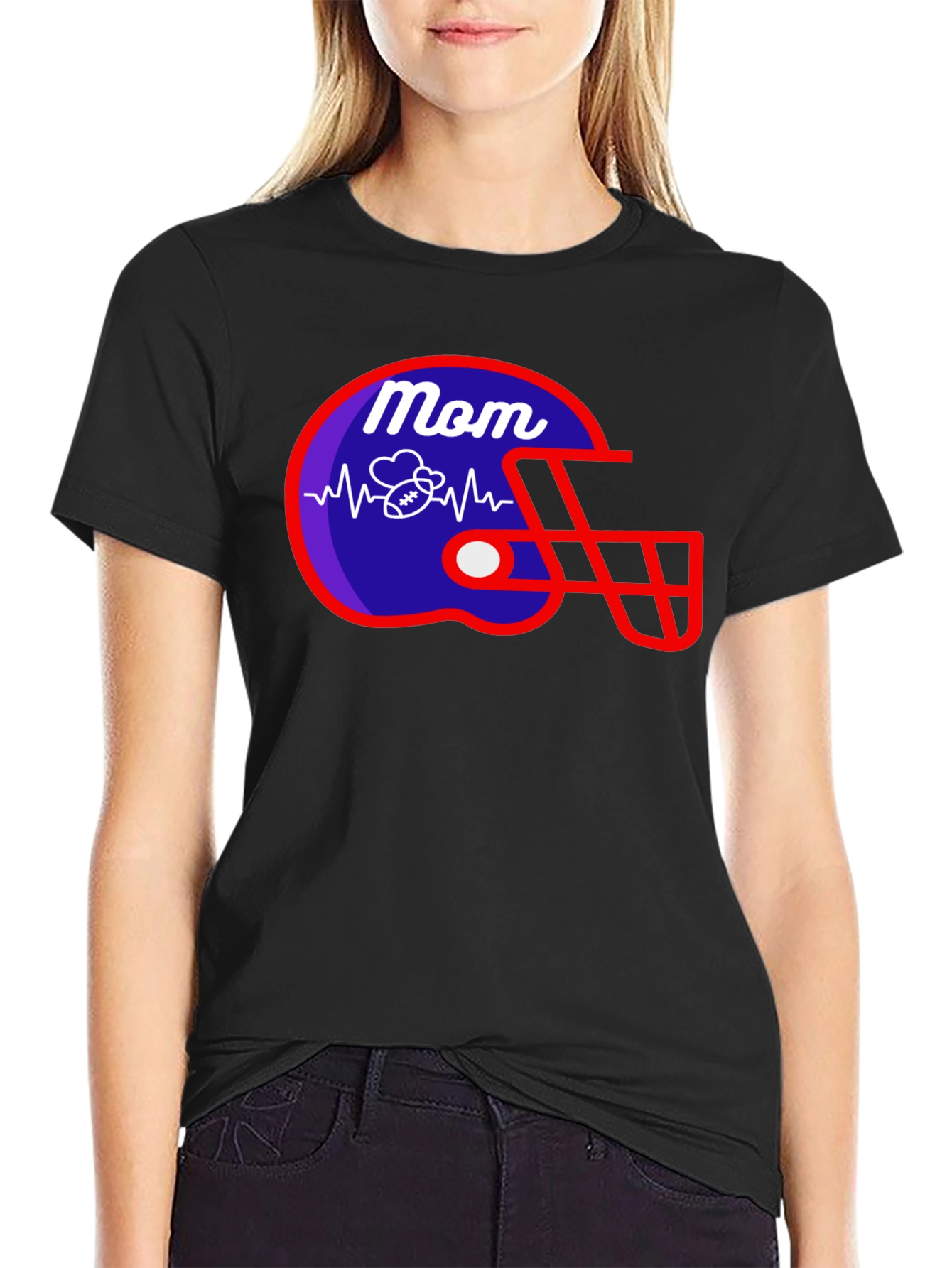 Mom Football Helmet T-Shirt