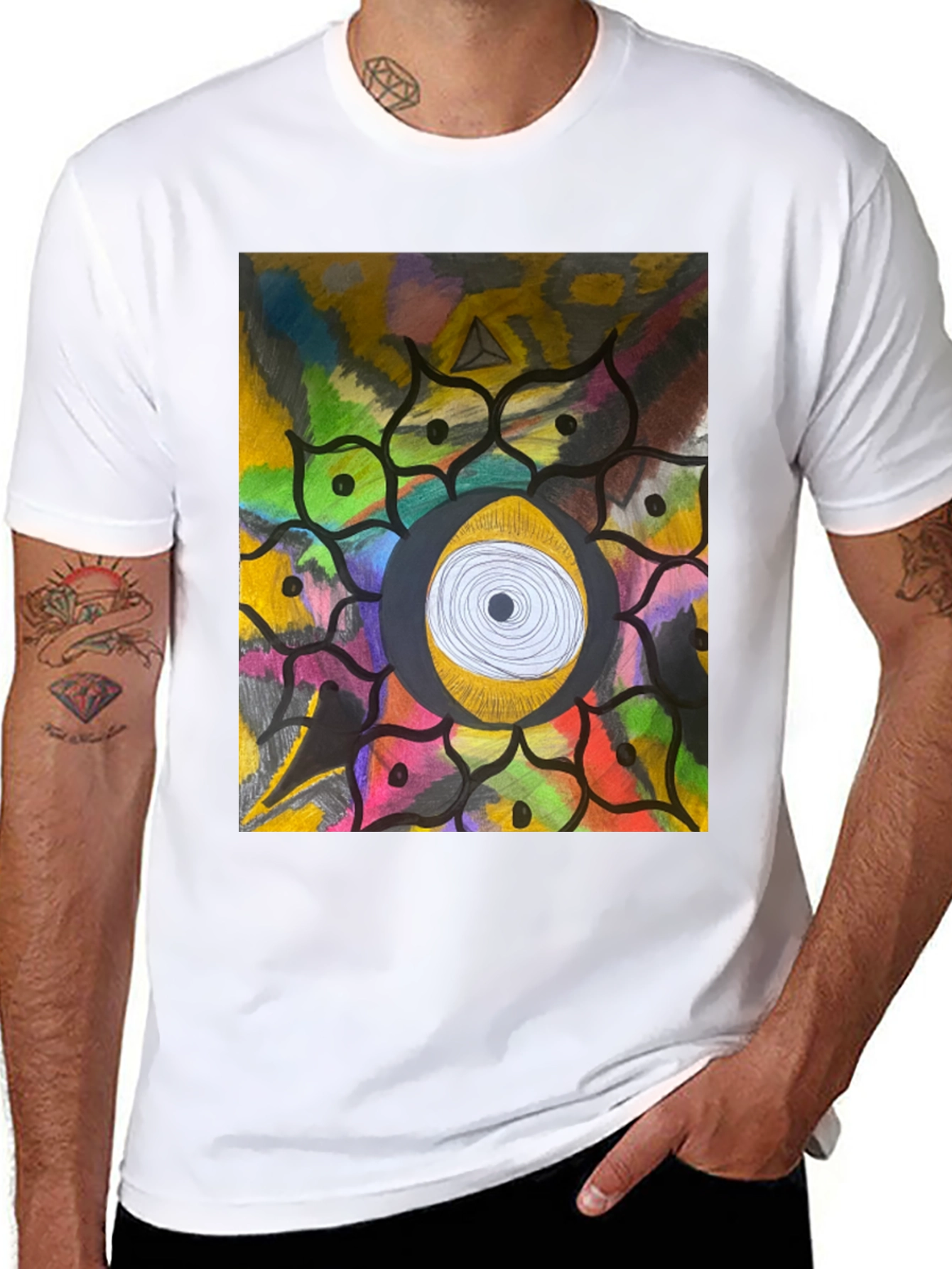Eye Mandala Graphic Tee - Unique Artistic Design