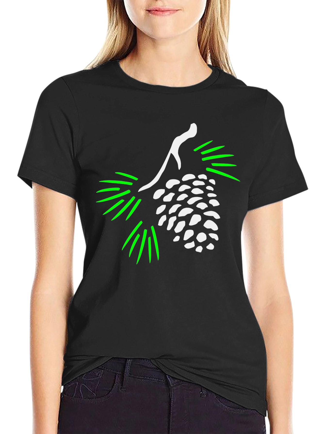 Nature Inspired Black Graphic Tee