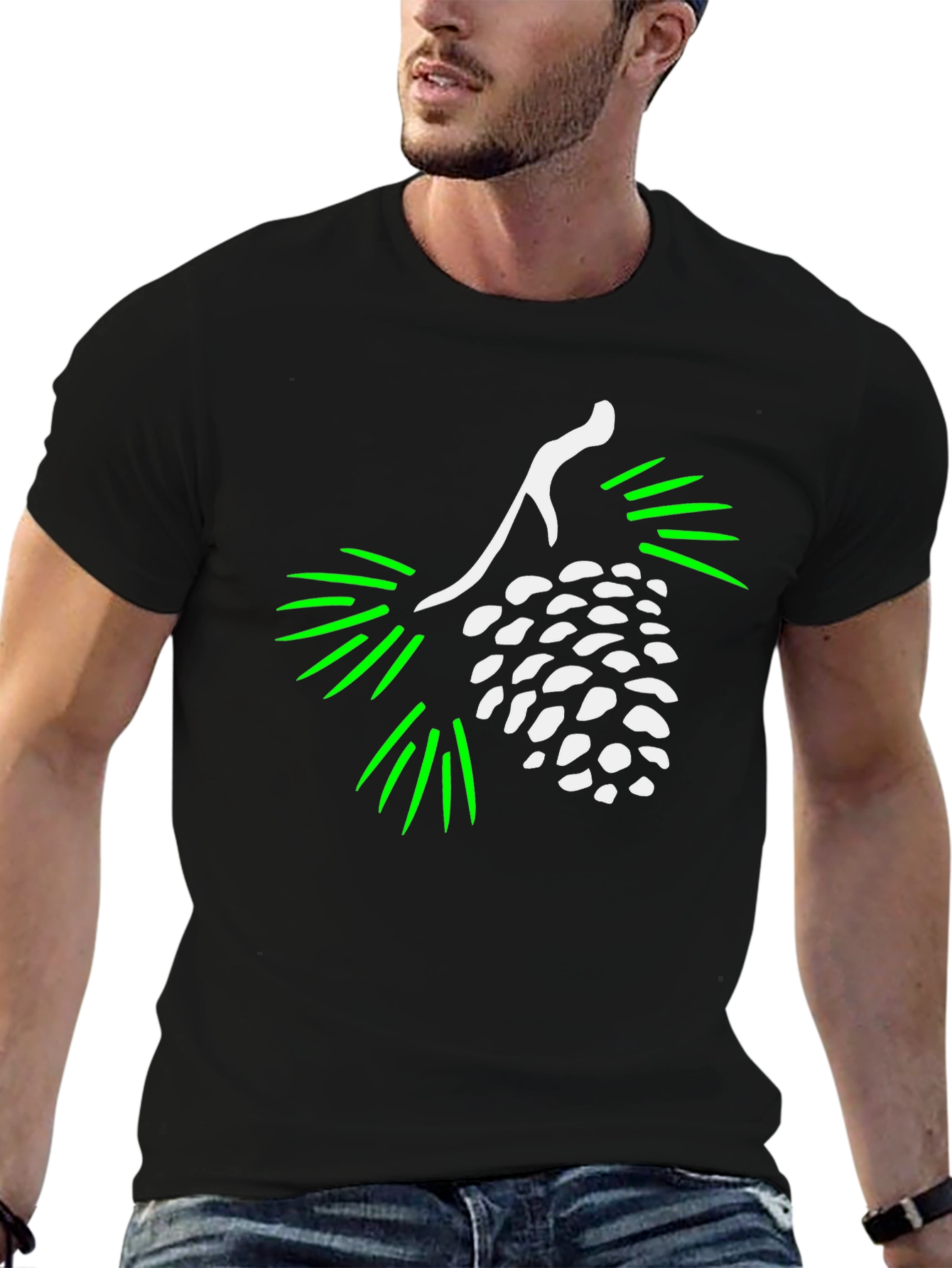 Nature Inspired Black Graphic Tee