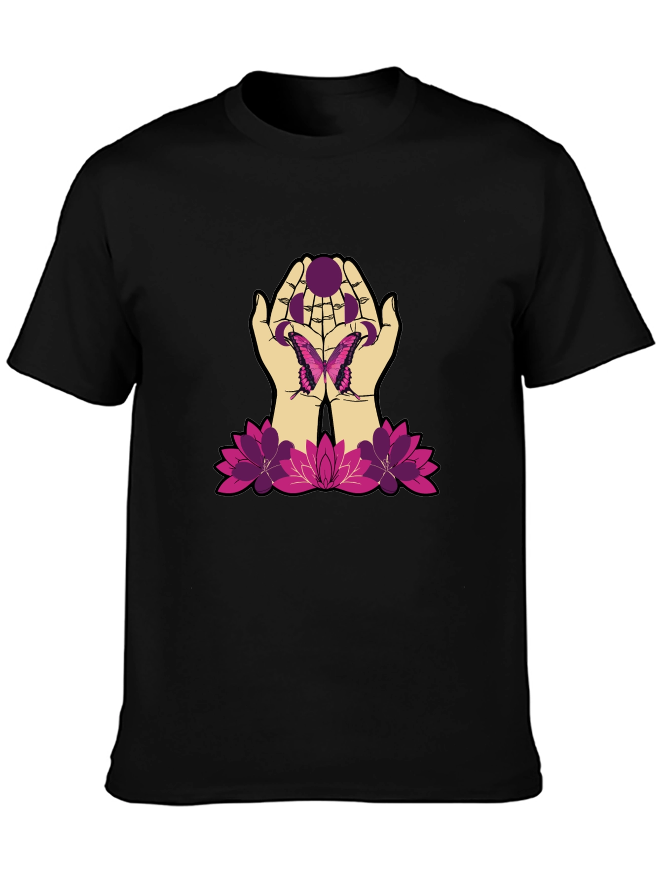 Butterfly Hands Graphic Tee - Black