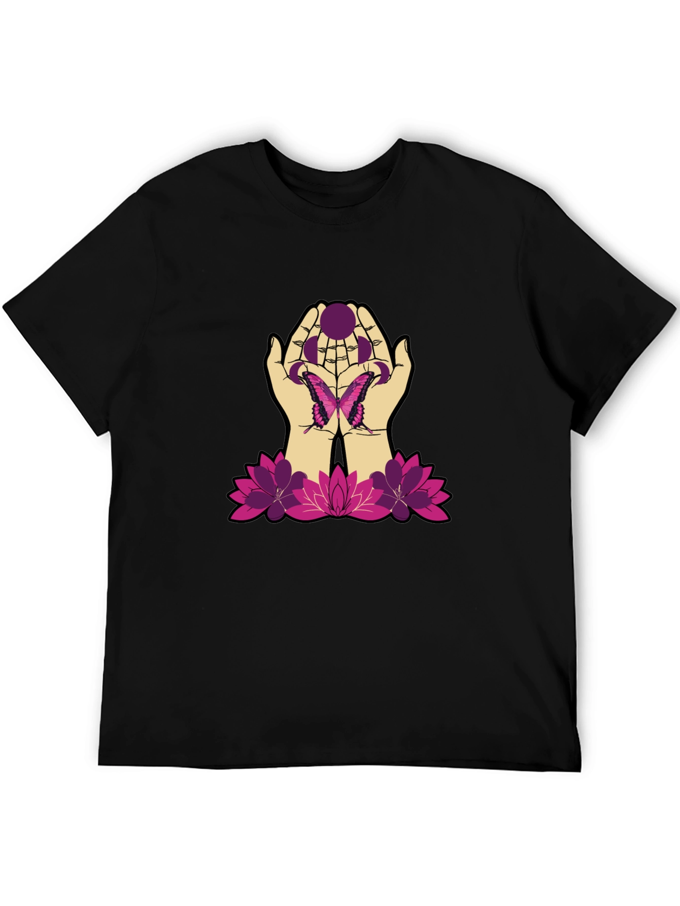 Butterfly Hands Graphic Tee - Black