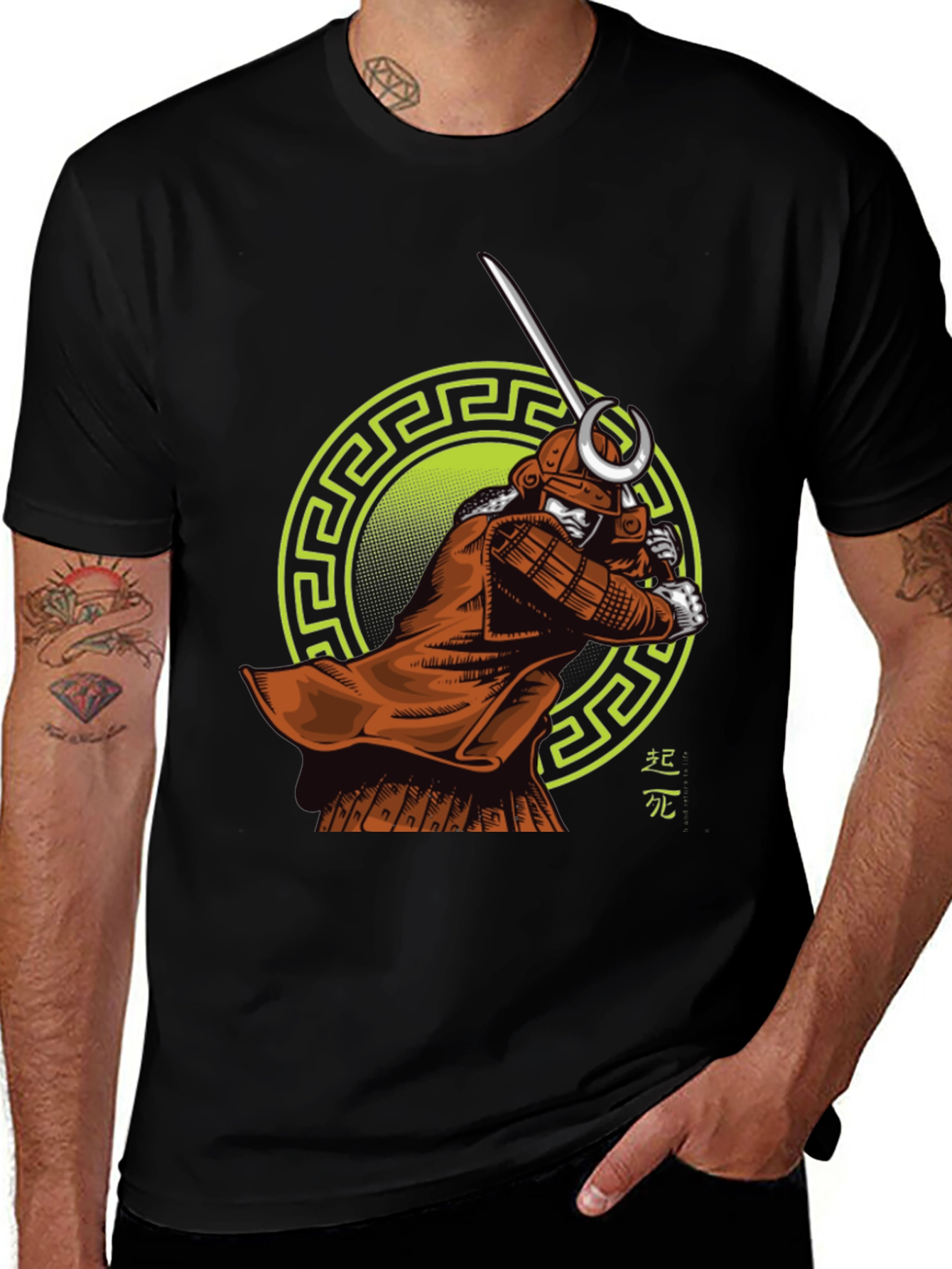 Samurai Warrior Graphic Print T-Shirt