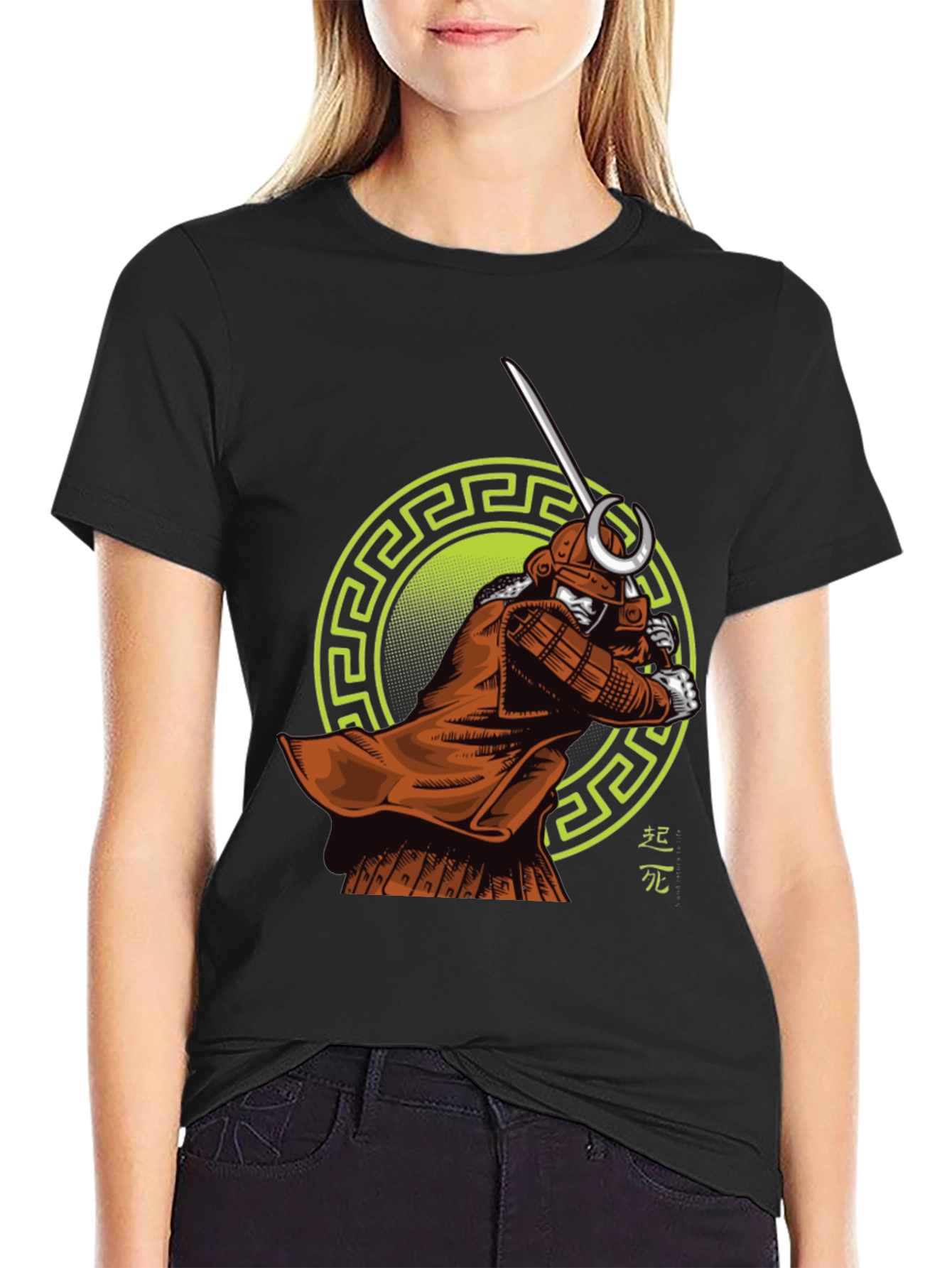 Samurai Warrior Graphic Print T-Shirt