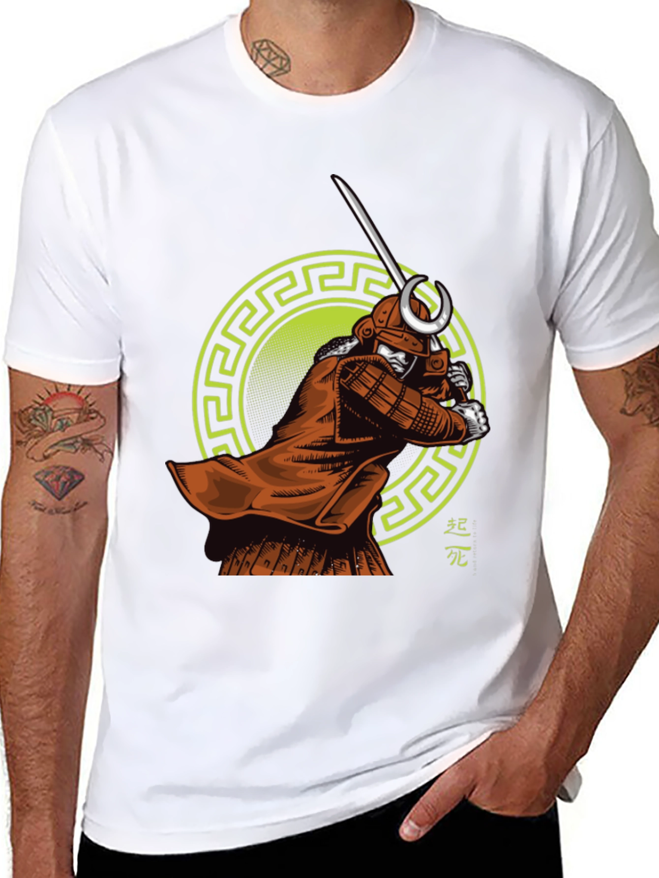 Samurai Warrior Graphic Print T-Shirt