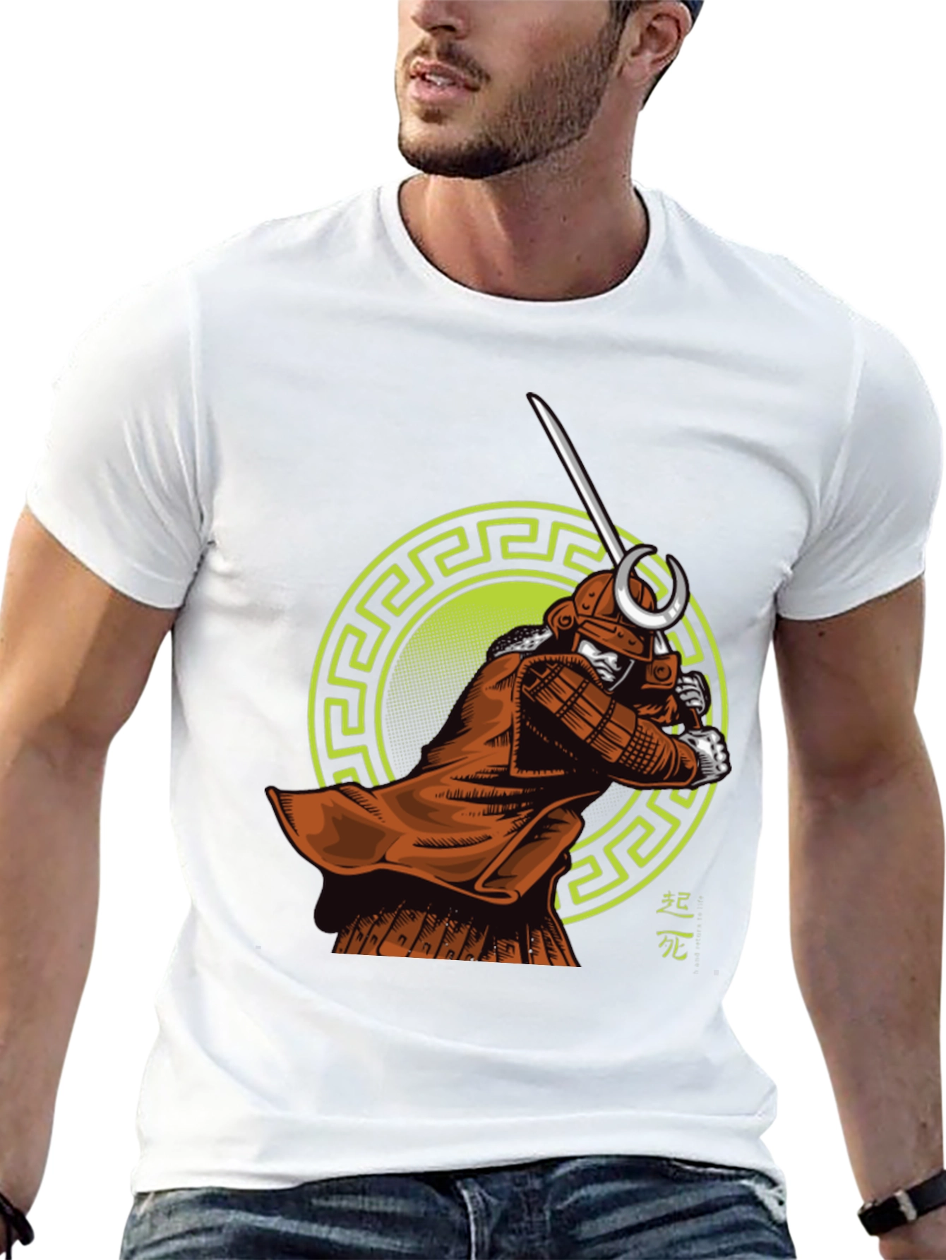 Samurai Warrior Graphic Print T-Shirt