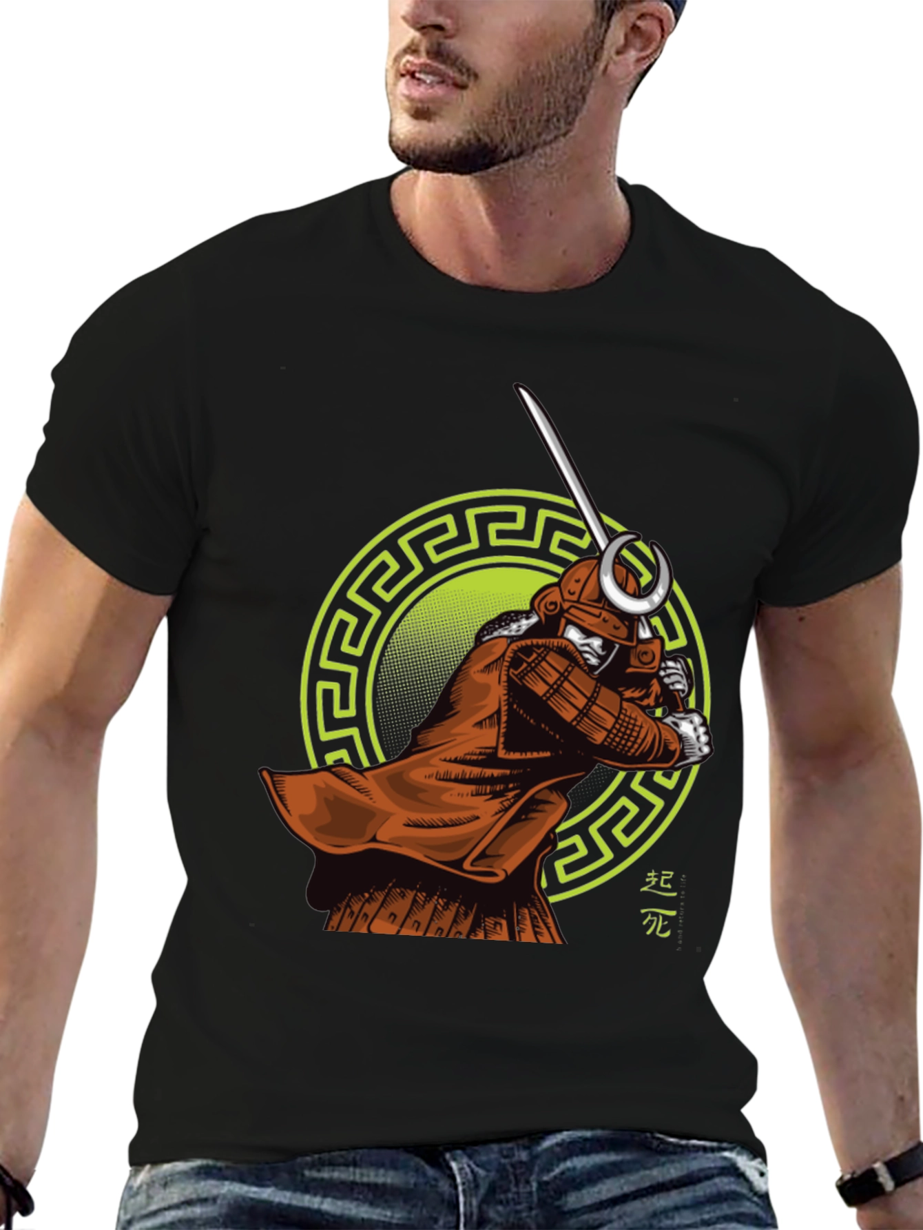 Samurai Warrior Graphic Print T-Shirt