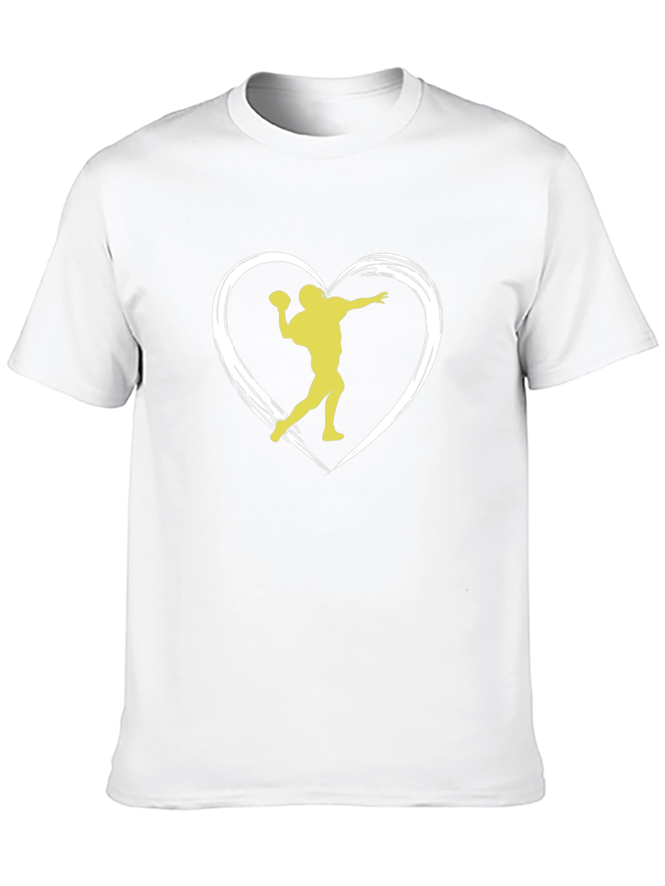 Football Heartbeat Tee - Throwing Silhouette Black T-Shirt