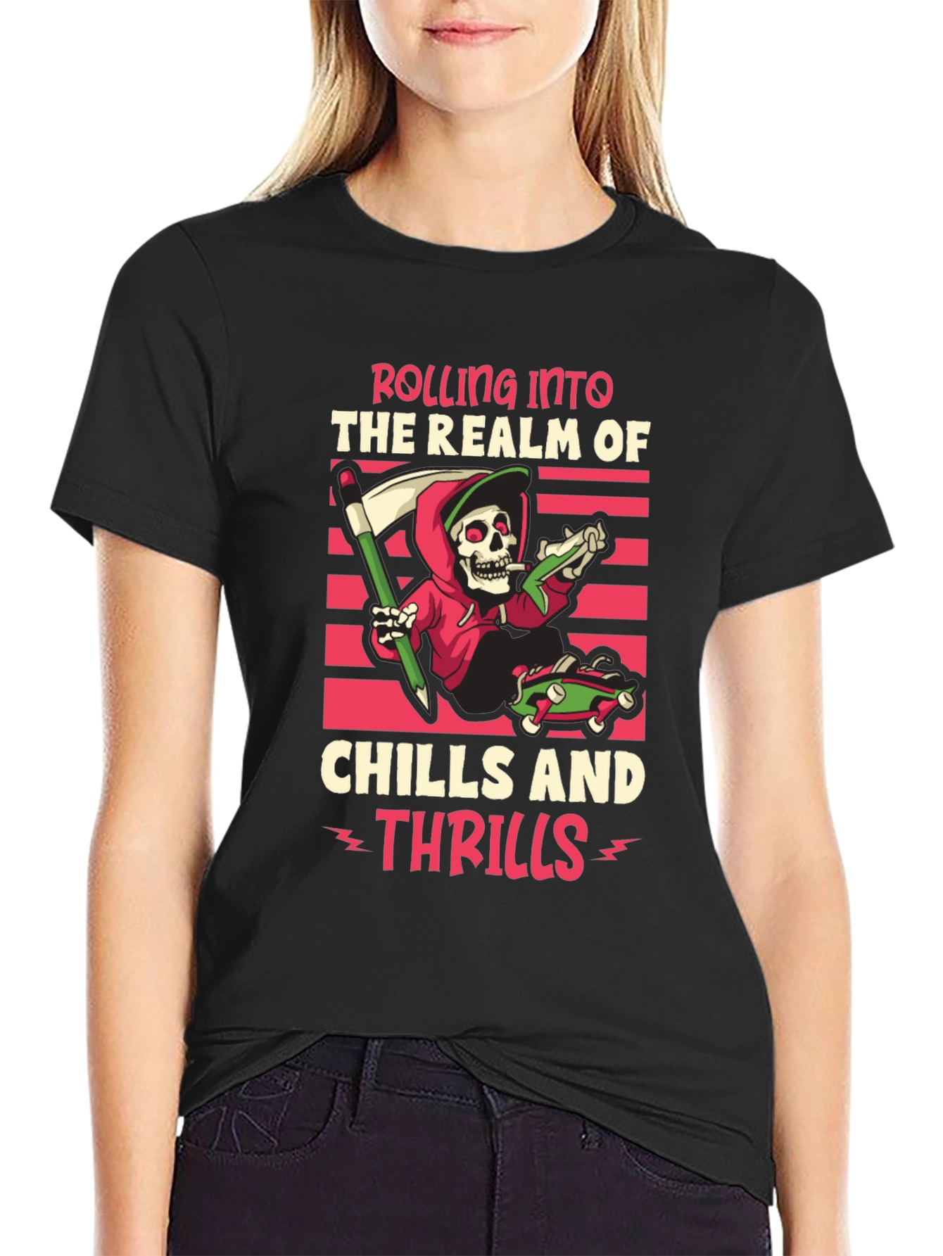 Grim Reaper Skateboard T-Shirt - Rolling Into Thrills!