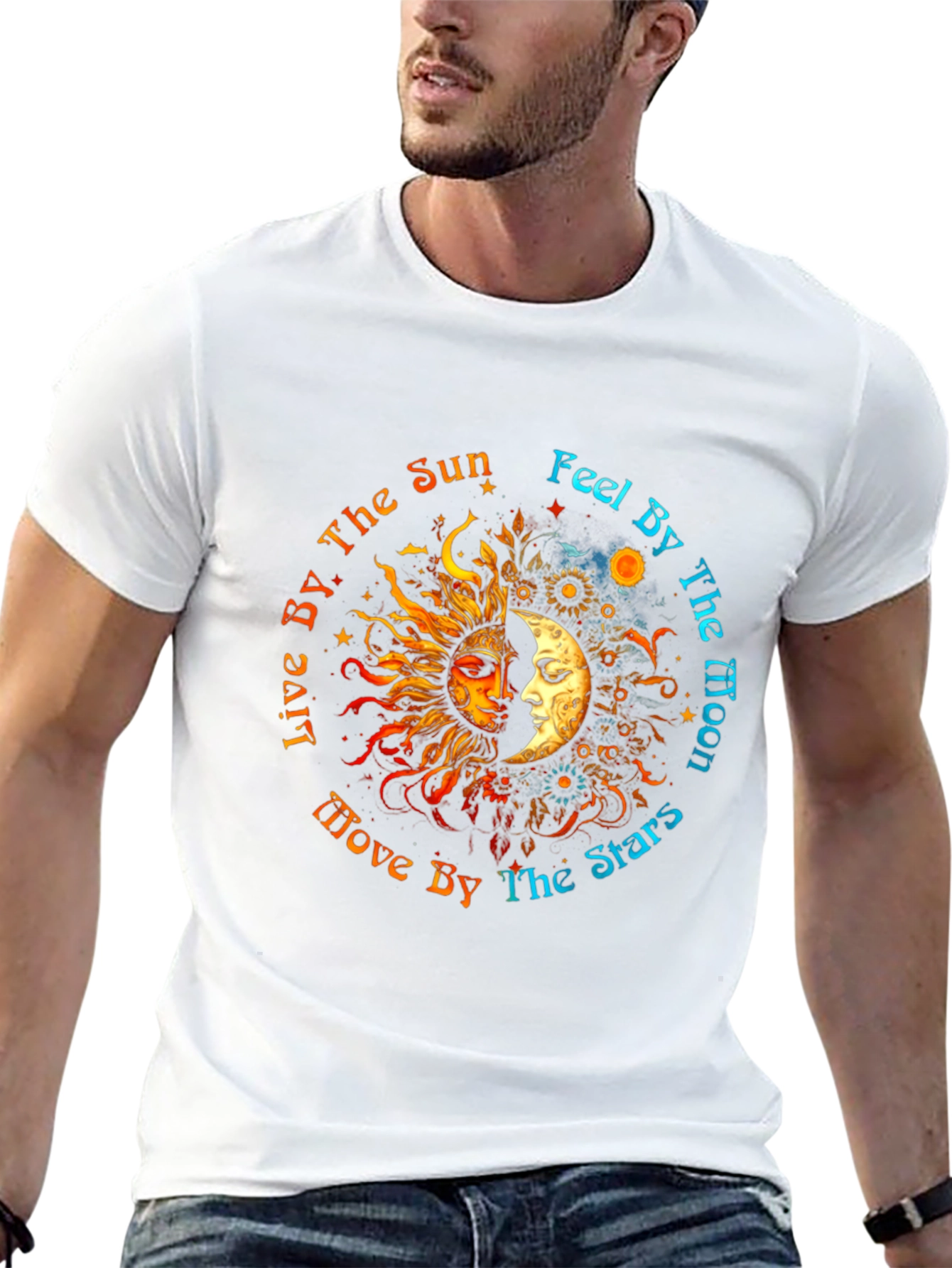 Sun Moon Stars Graphic Tee - Celestial T-Shirt