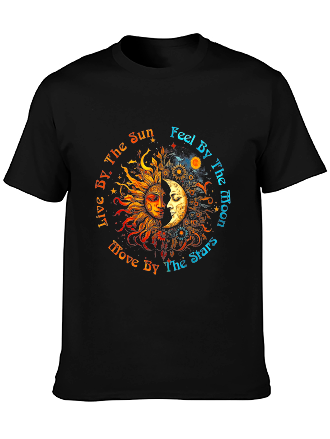 Sun Moon Stars Graphic Tee - Celestial T-Shirt