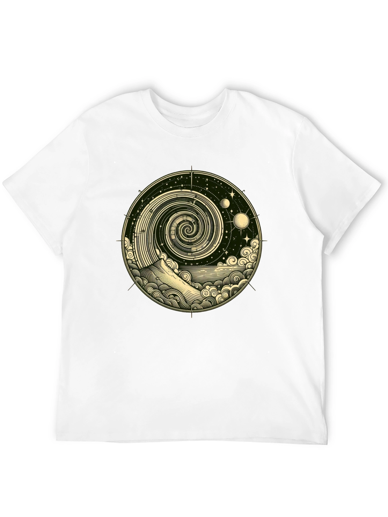 Cosmic Spiral Graphic Tee - Black