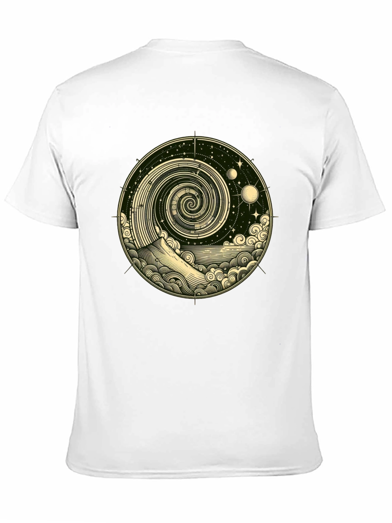 Cosmic Spiral Graphic Tee - Black