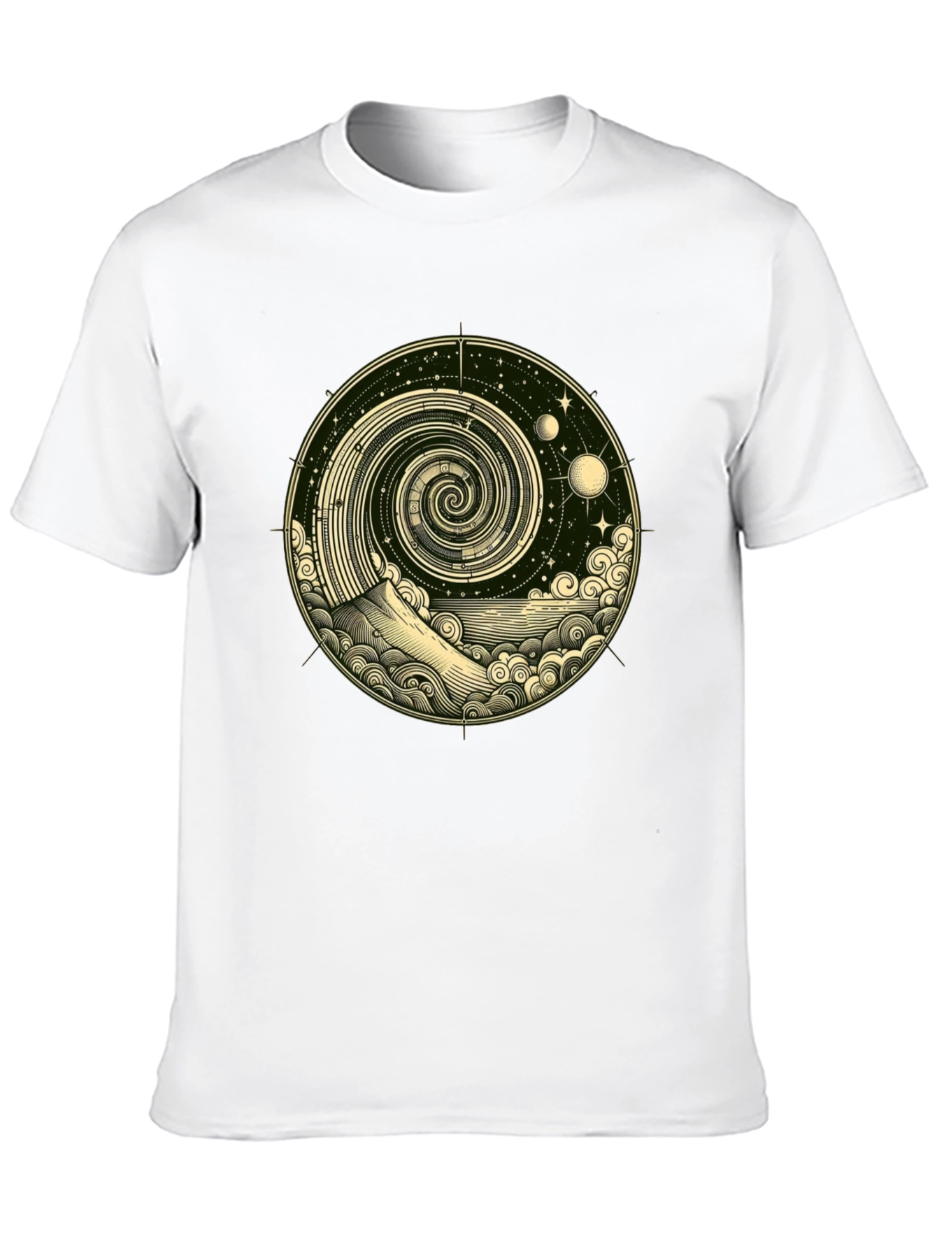 Cosmic Spiral Graphic Tee - Black