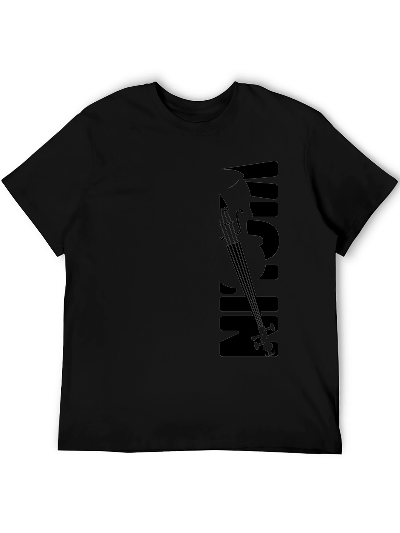 Musical Violin Graphic Black T-Shirt
