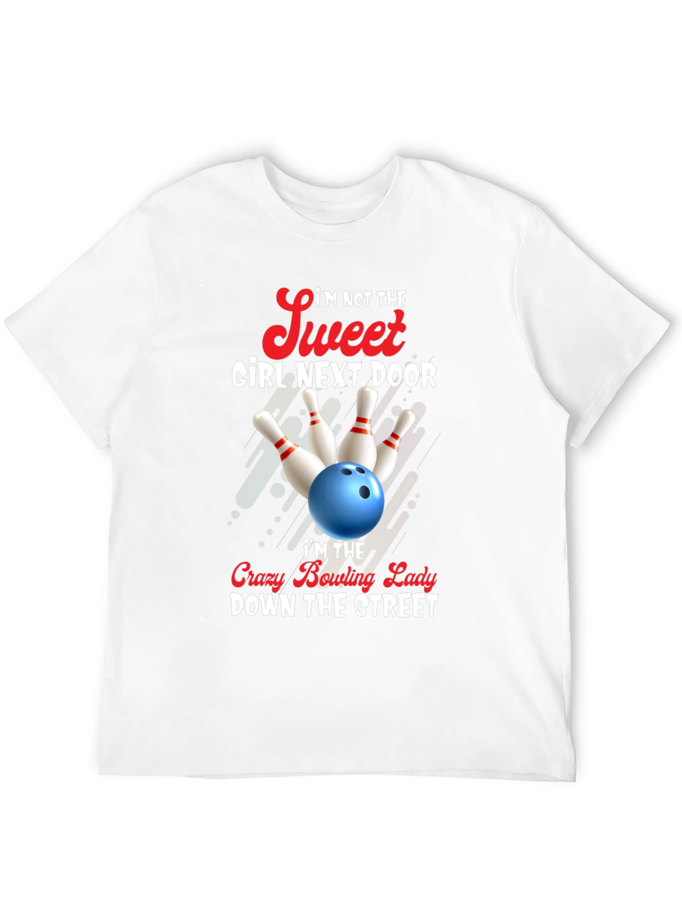 Crazy Bowling Lady Graphic T-Shirt