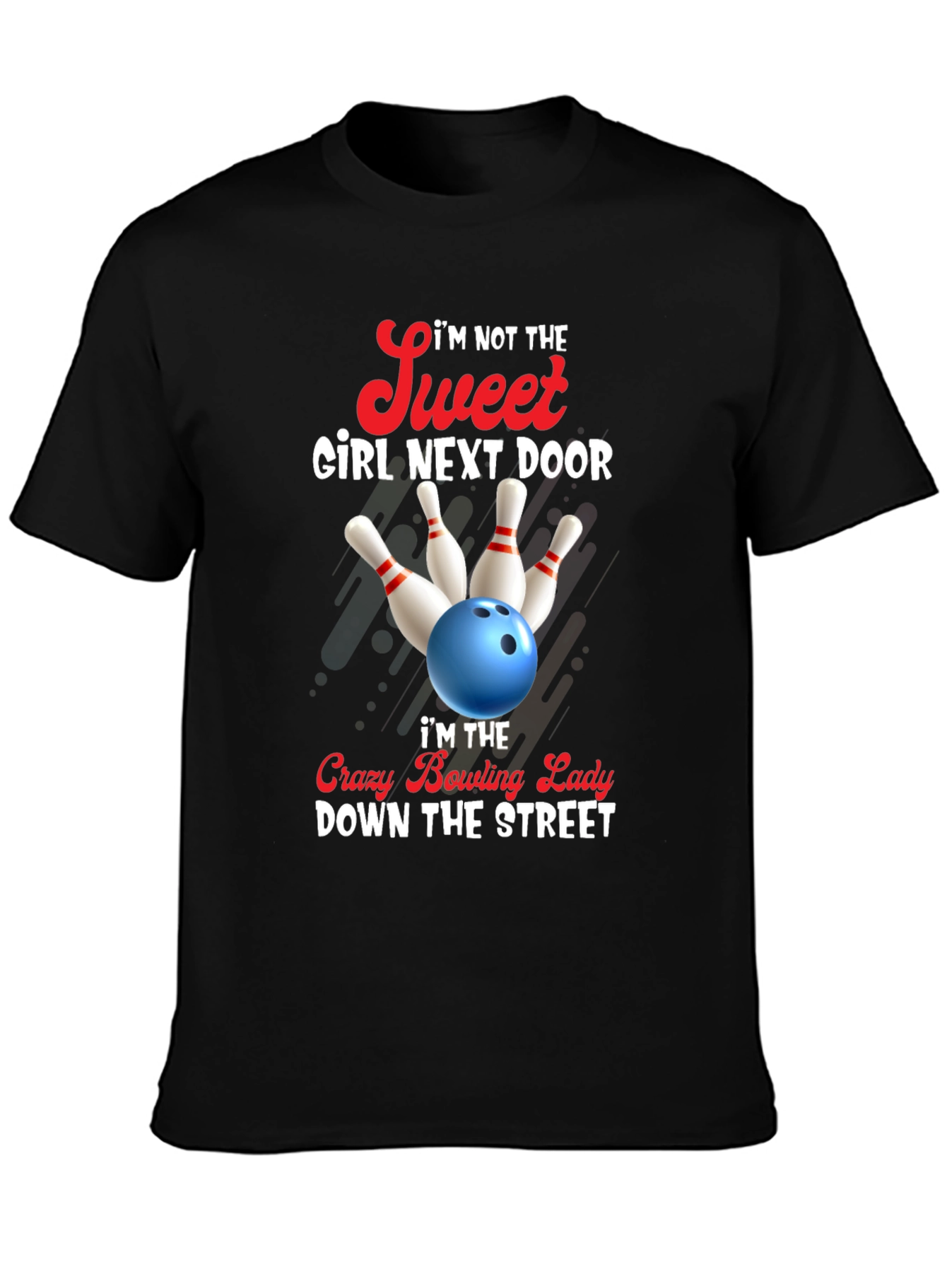 Crazy Bowling Lady Graphic T-Shirt