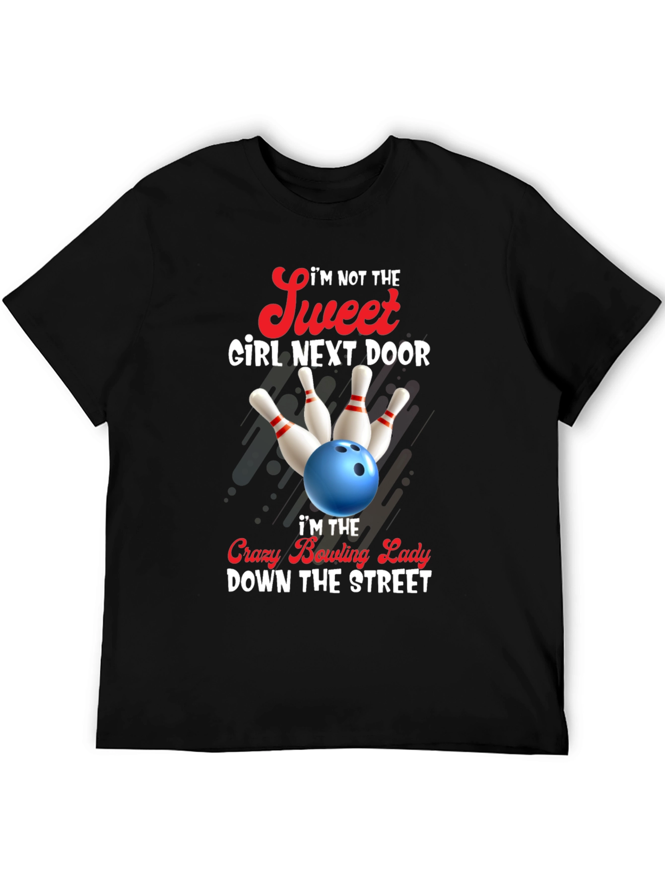 Crazy Bowling Lady Graphic T-Shirt