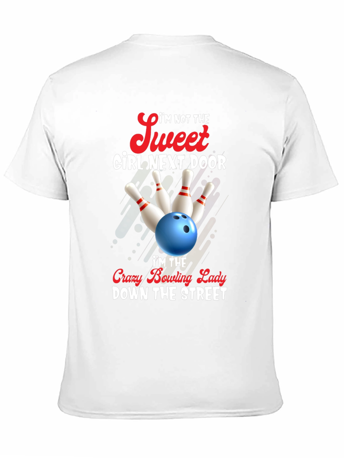 Crazy Bowling Lady Graphic T-Shirt