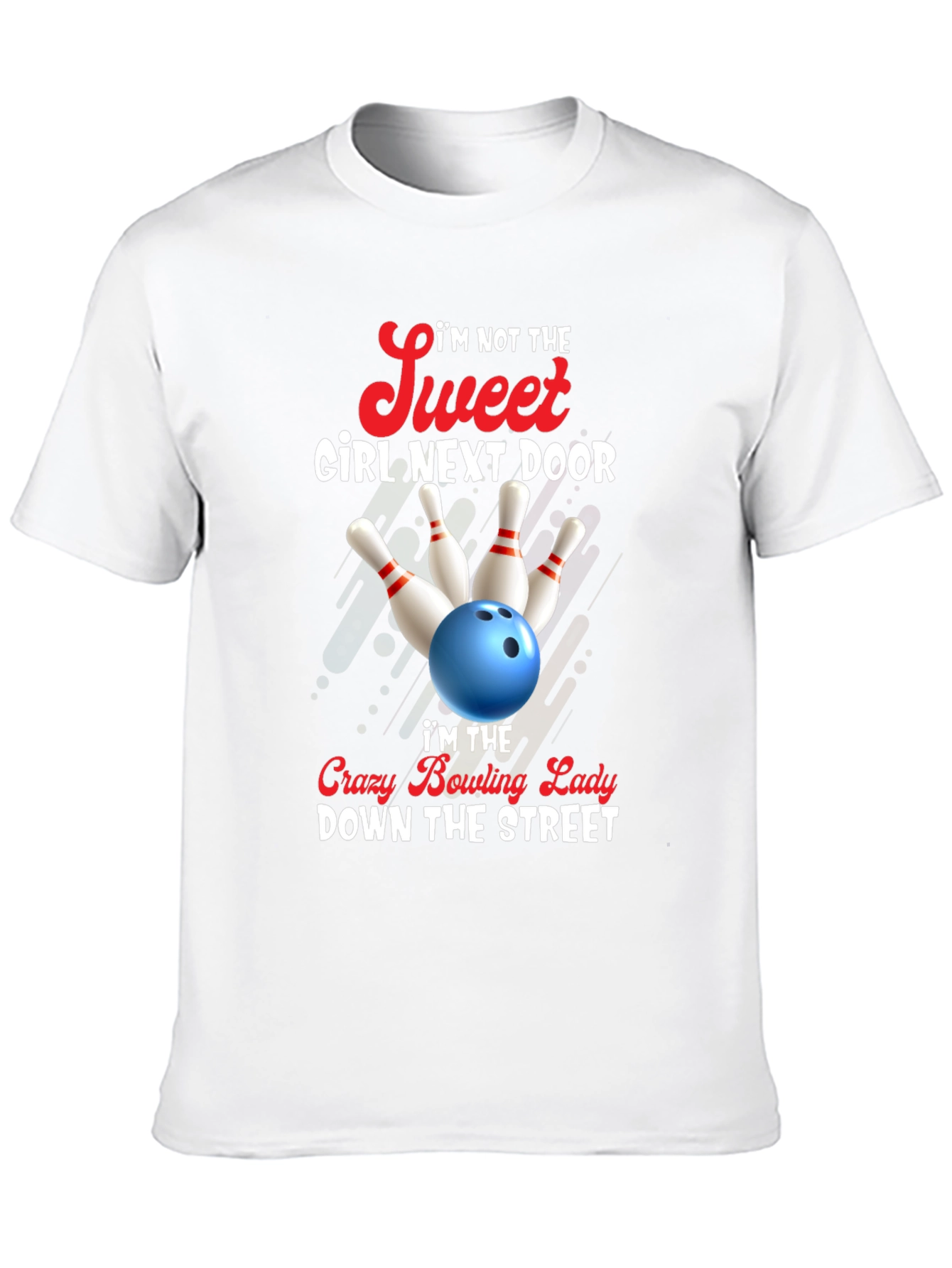 Crazy Bowling Lady Graphic T-Shirt