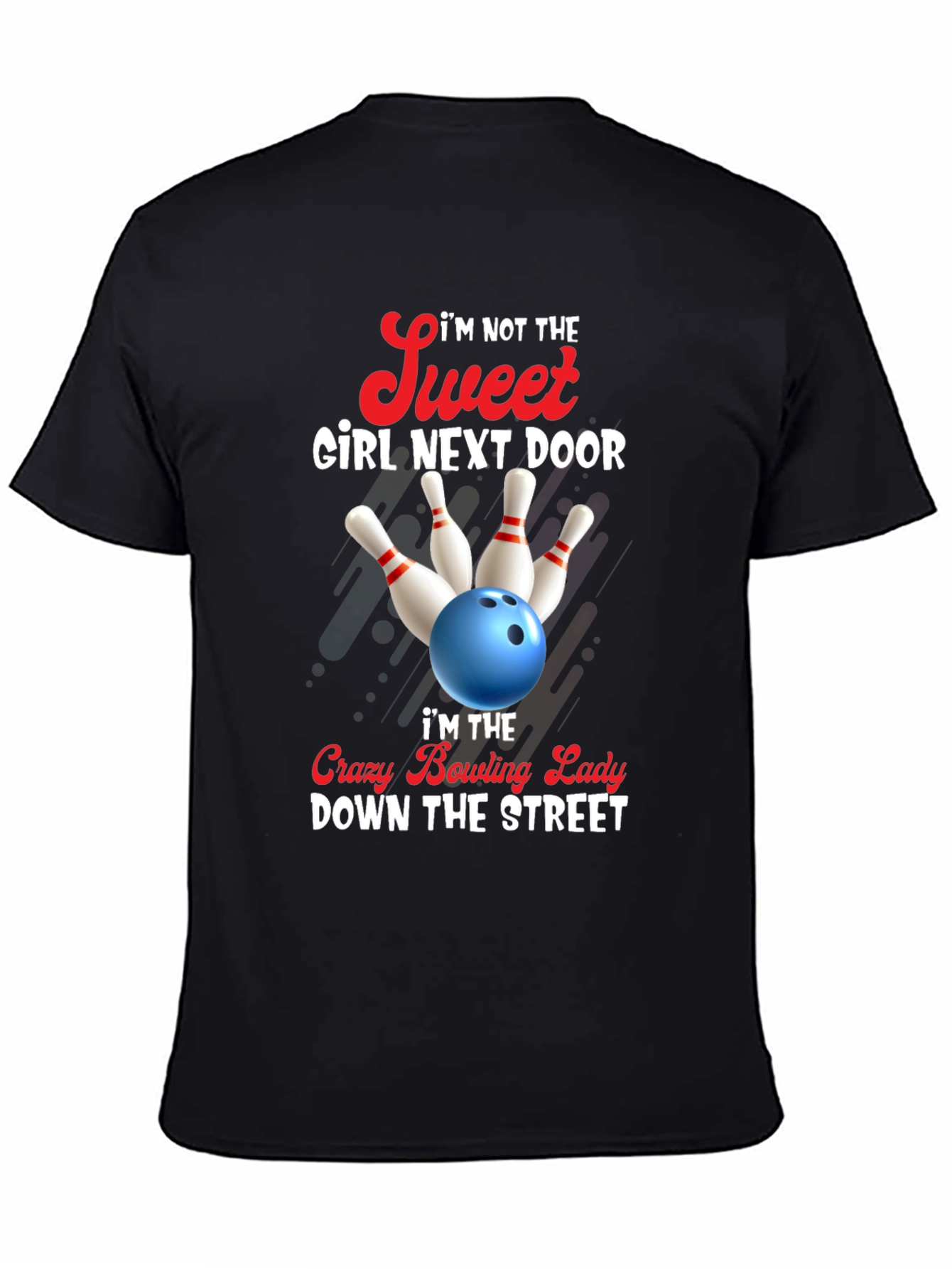 Crazy Bowling Lady Graphic T-Shirt