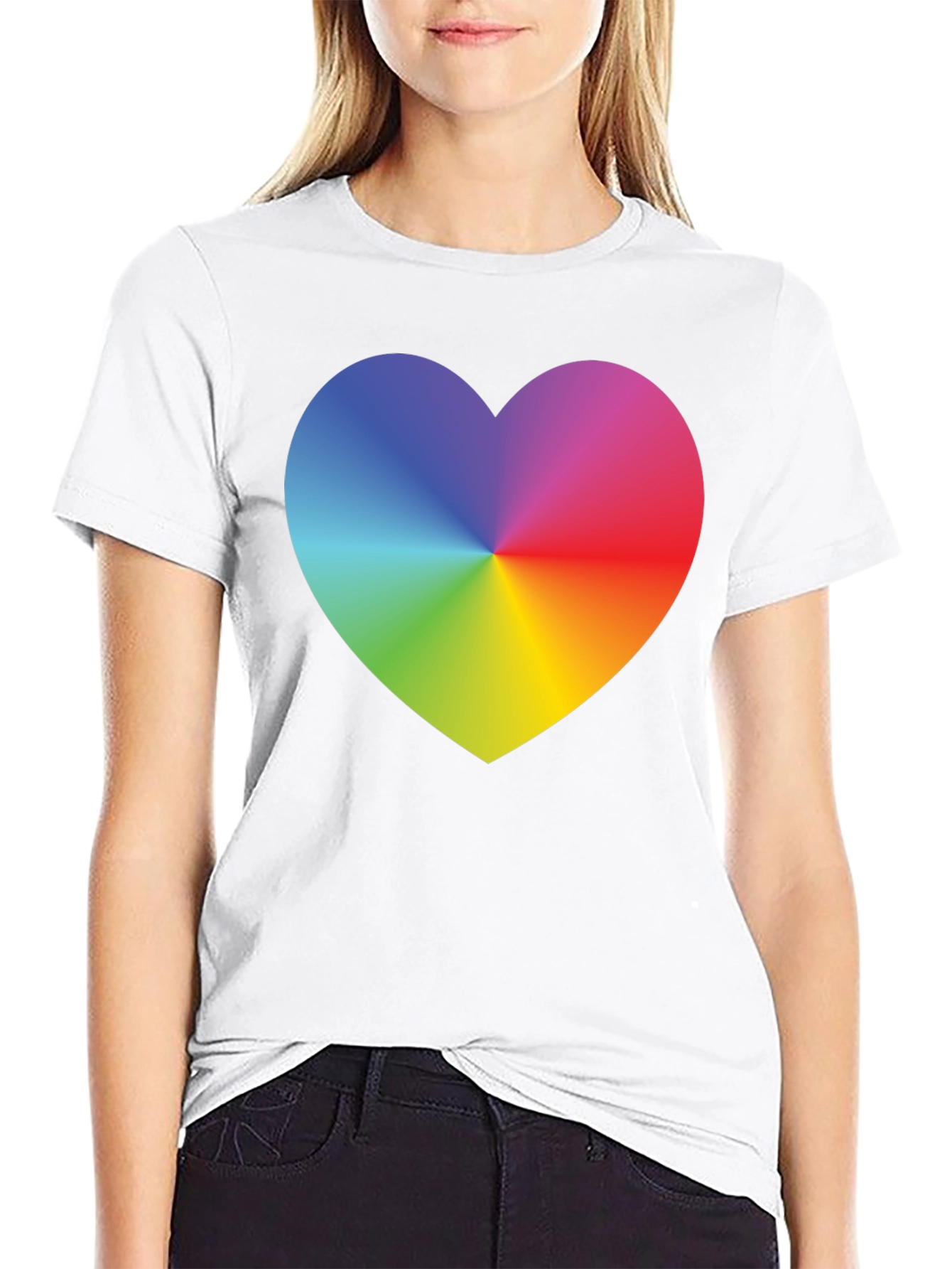Rainbow Heart Graphic Tee - Mens Black T-Shirt
