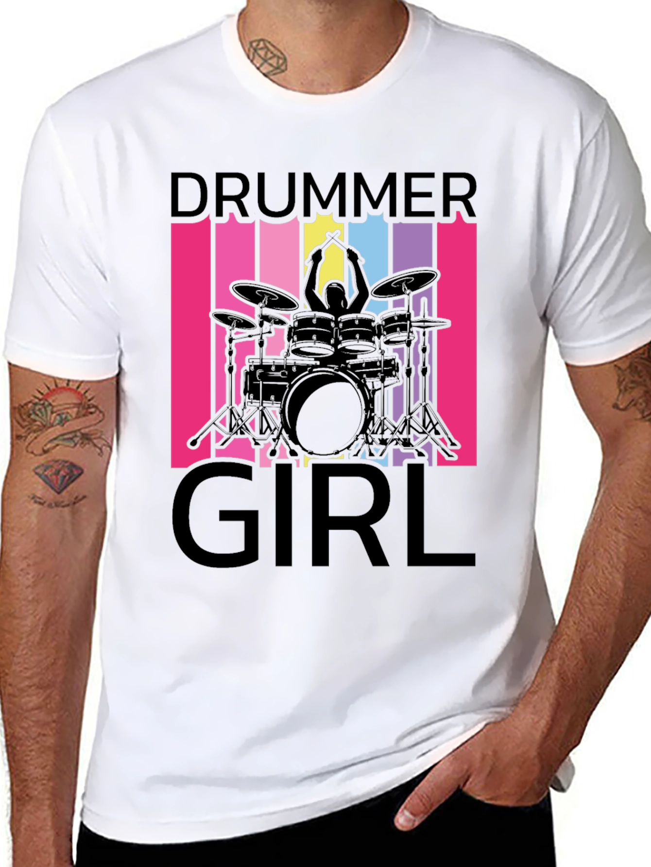 Drummer Girl T-Shirt - Music Lover Tee