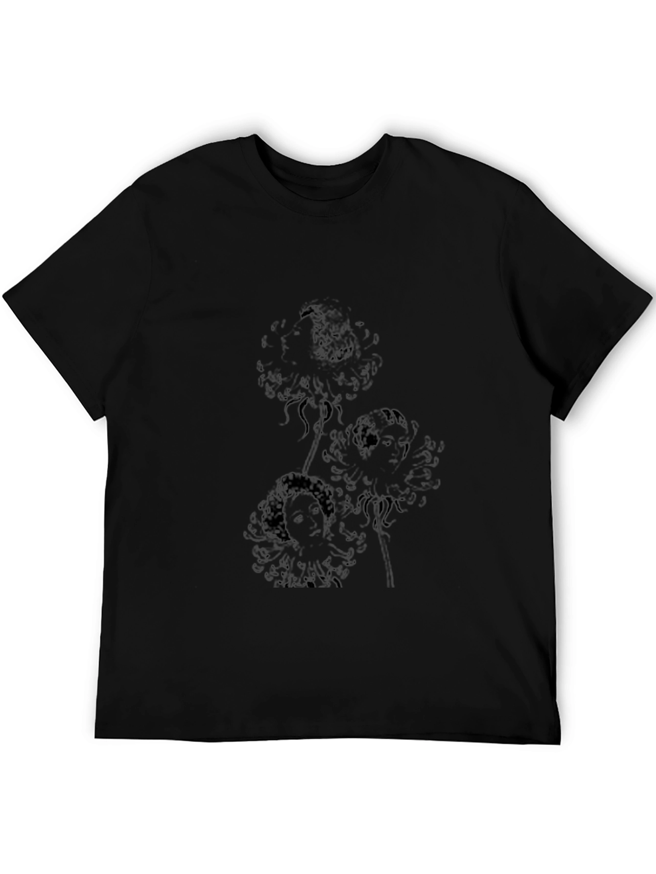 Stylish Black Graphic Print Crew Neck T-Shirt