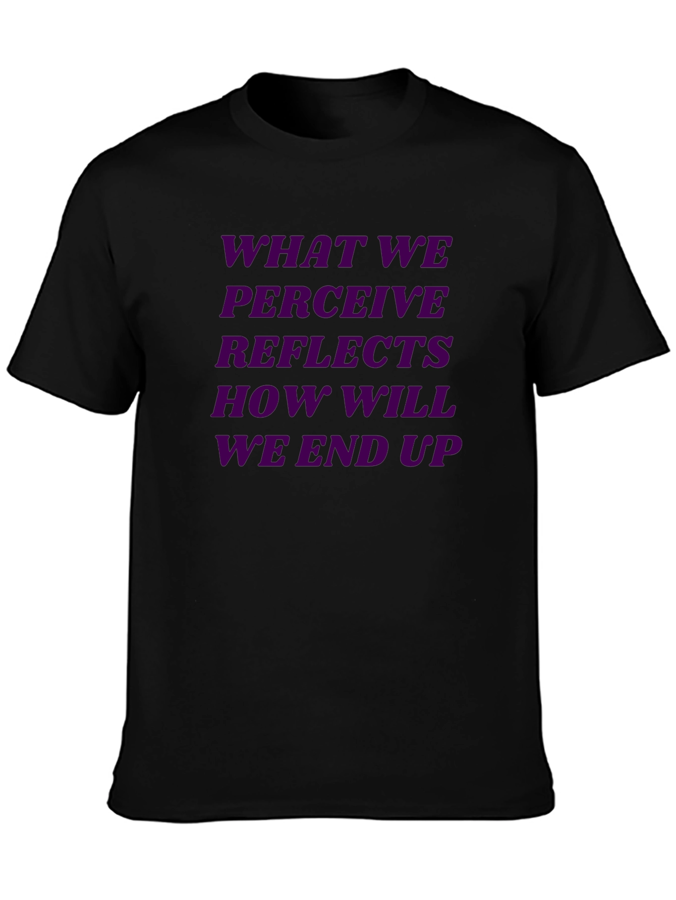 Purple Reflective Quote Graphic Black Tee
