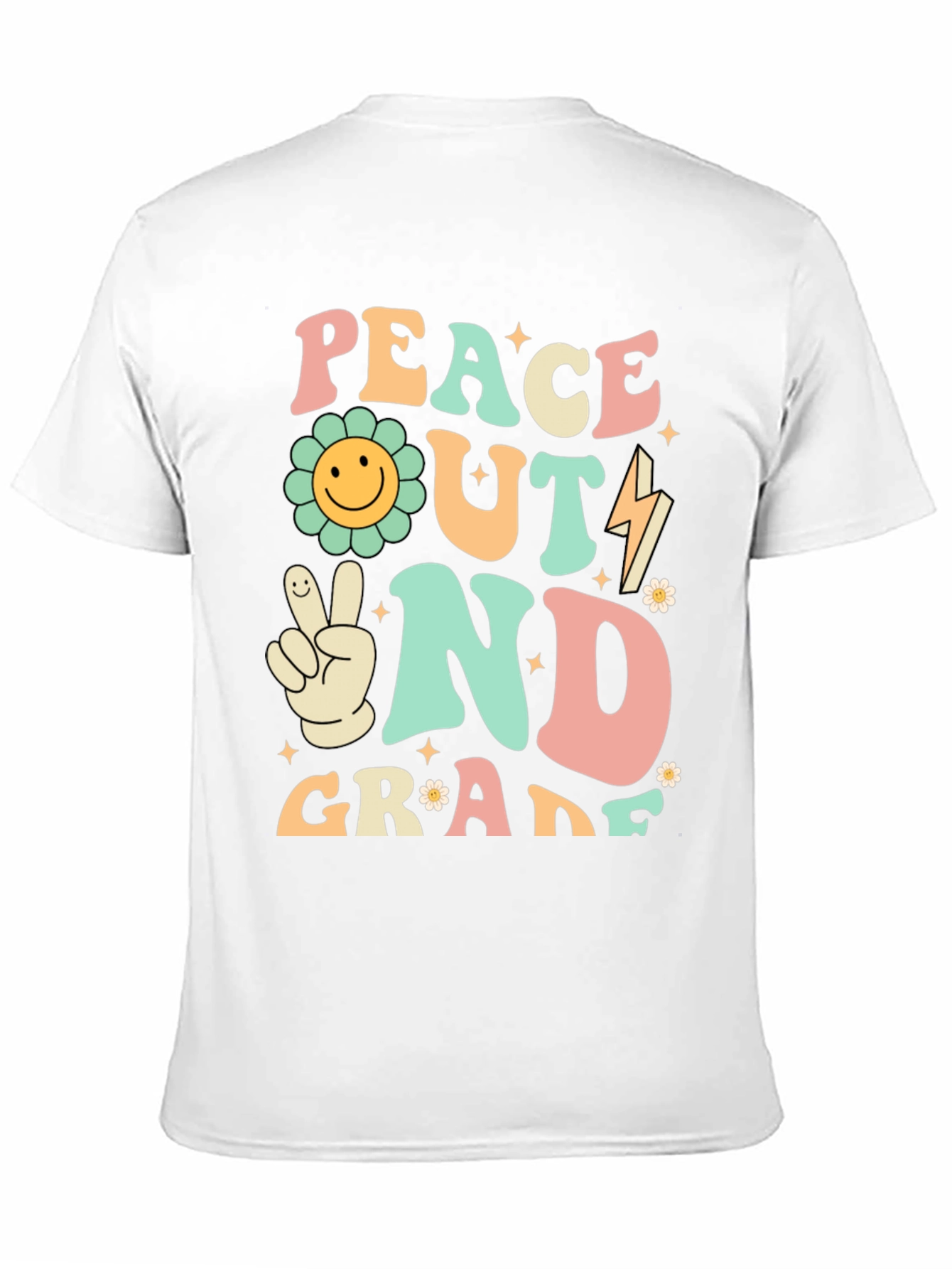 Peace Out 2nd Grade Retro Graphic T-Shirt