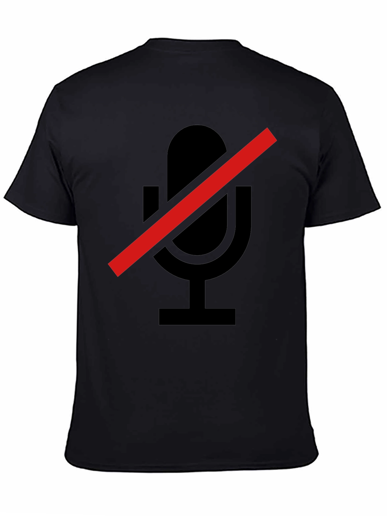 Muted Microphone Graphic Tee - Soft Black T-Shirt