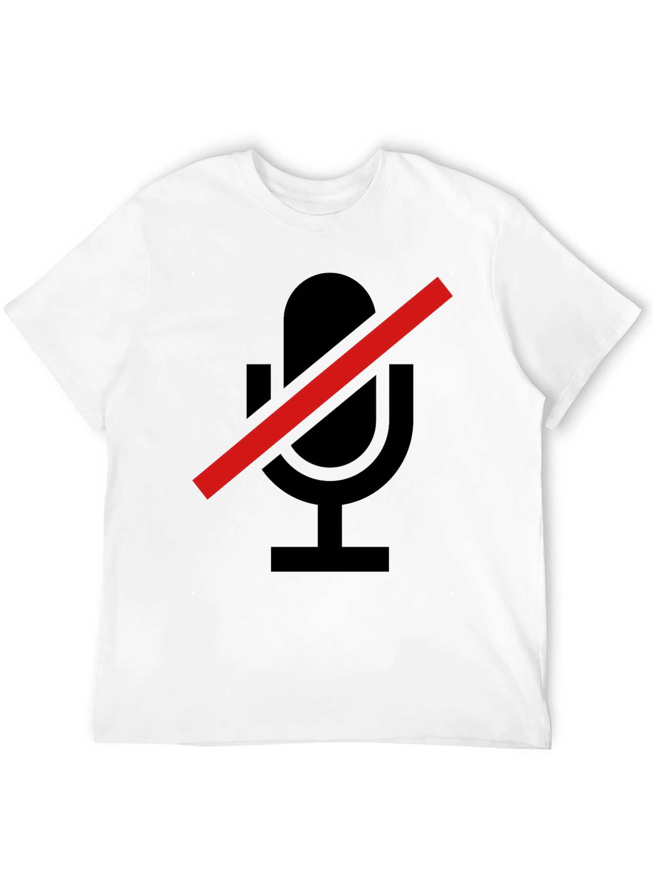 Muted Microphone Graphic Tee - Soft Black T-Shirt