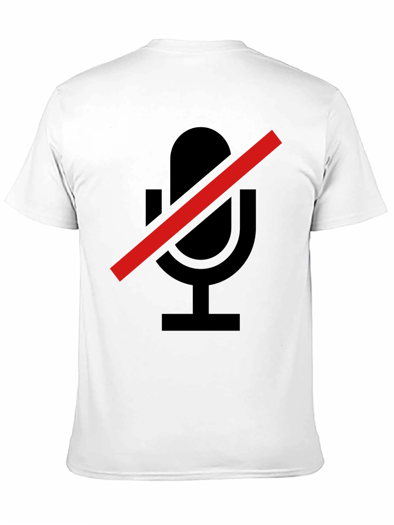 Muted Microphone Graphic Tee - Soft Black T-Shirt