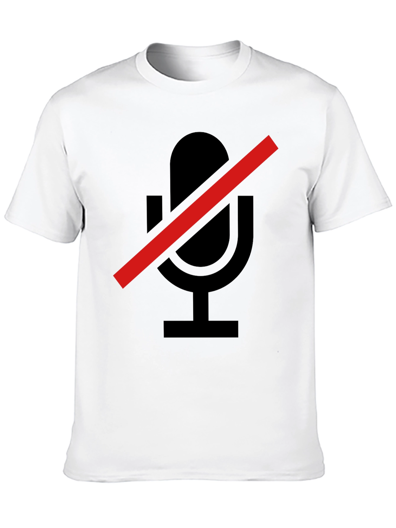 Muted Microphone Graphic Tee - Soft Black T-Shirt