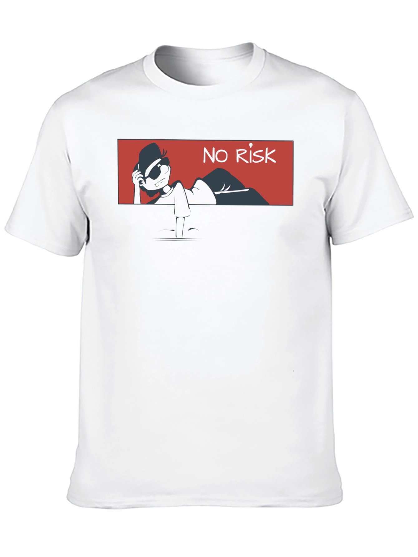 No Risk Graphic Tee - Trendy Black Cotton T-Shirt