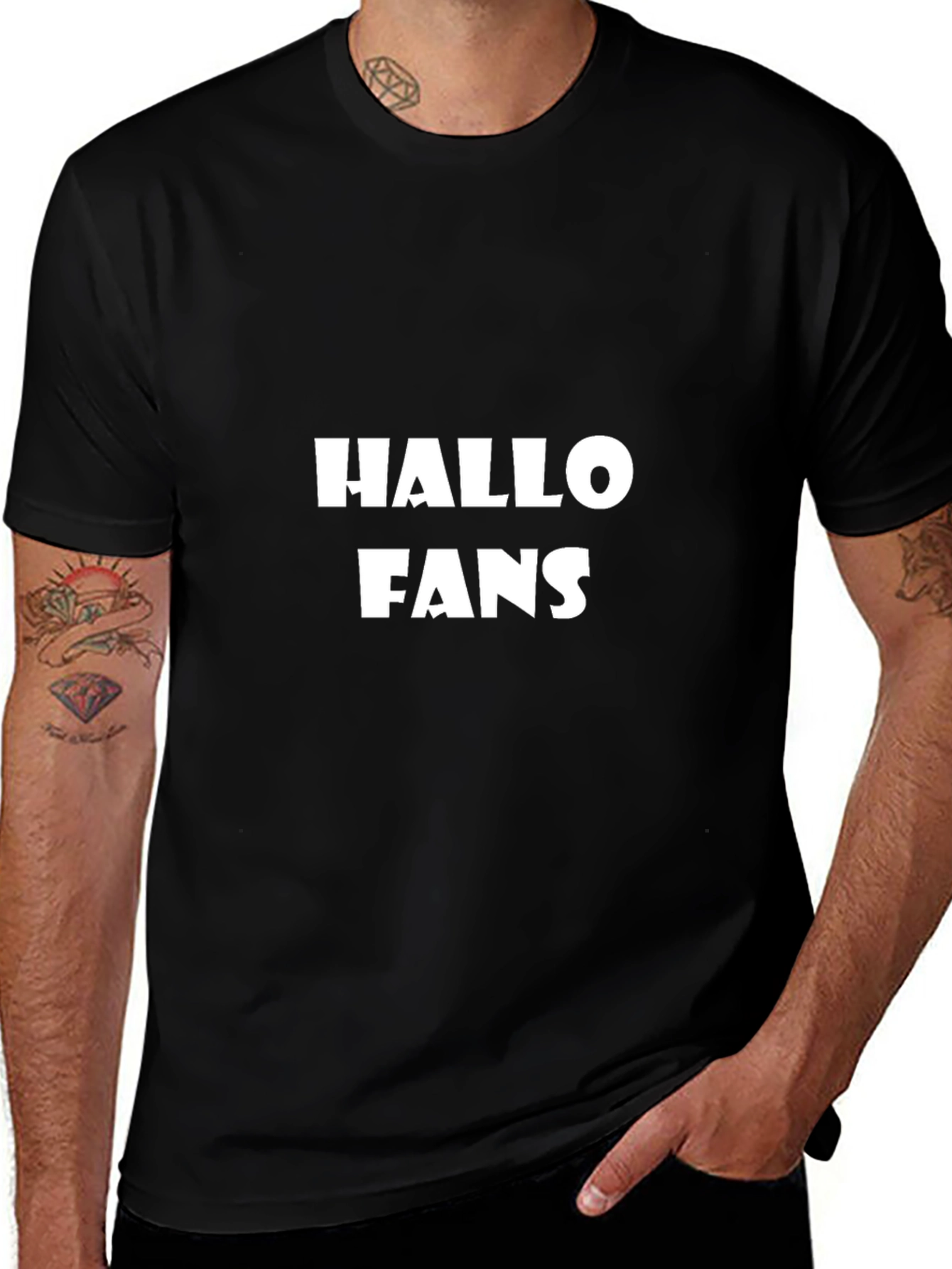 Hallo Fans Black Graphic Tee