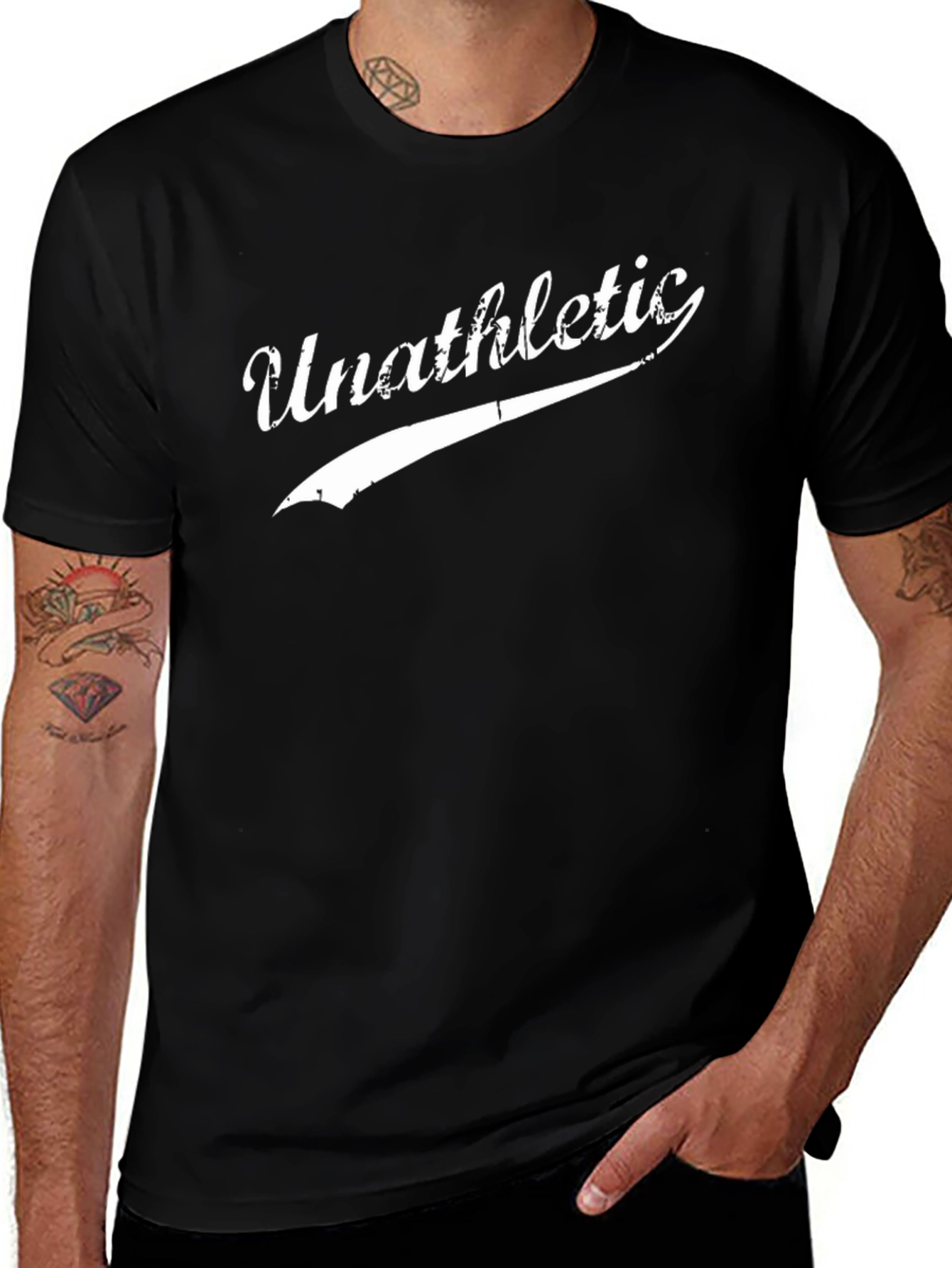 Unathletic Graphic Tee - Black Cotton T-Shirt