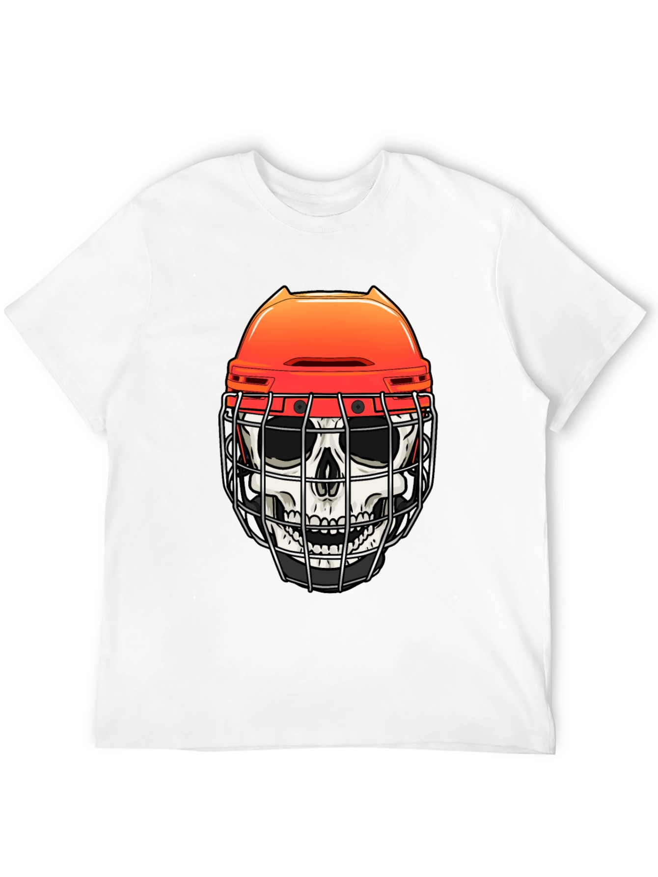 Skull Hockey Helmet Graphic Tee - Mens Black T-Shirt