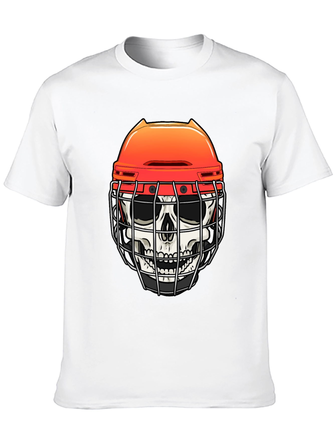 Skull Hockey Helmet Graphic Tee - Mens Black T-Shirt