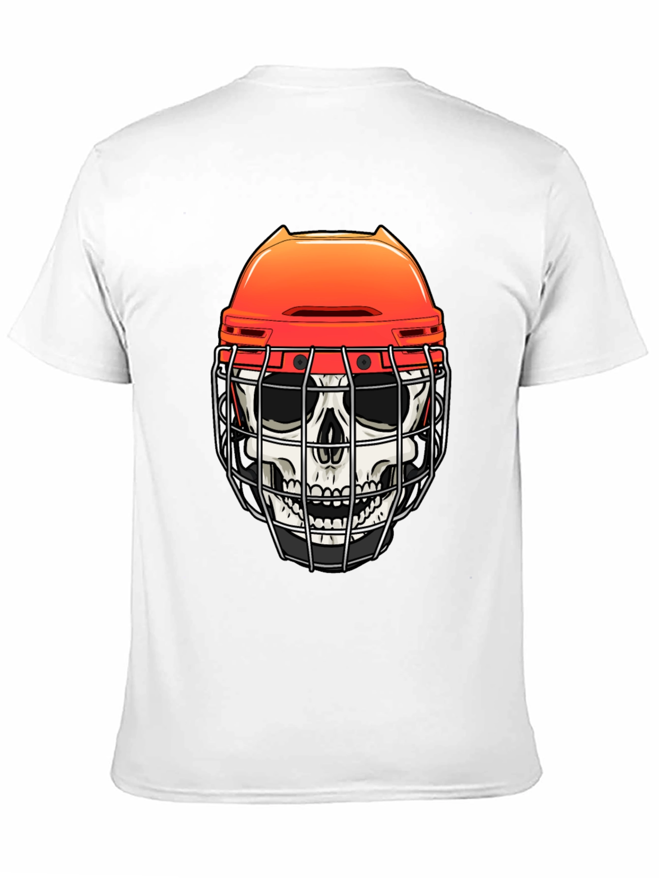 Skull Hockey Helmet Graphic Tee - Mens Black T-Shirt