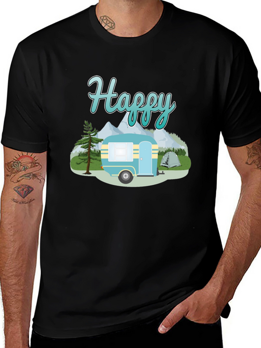 Happy Camper Graphic Tee - Camping Adventure Shirt