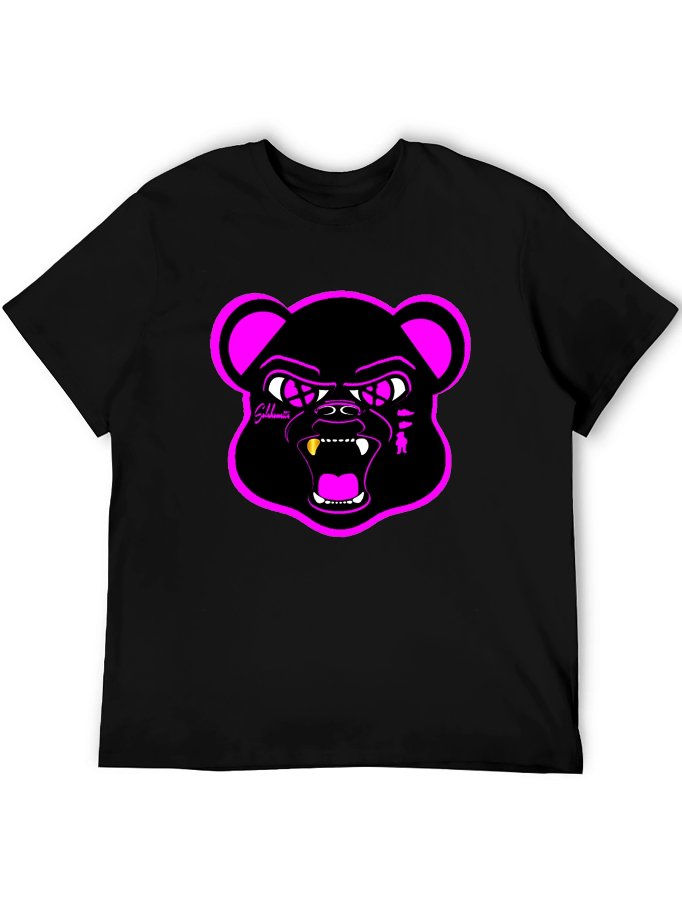 Graphic Black T-Shirt with Bear Design