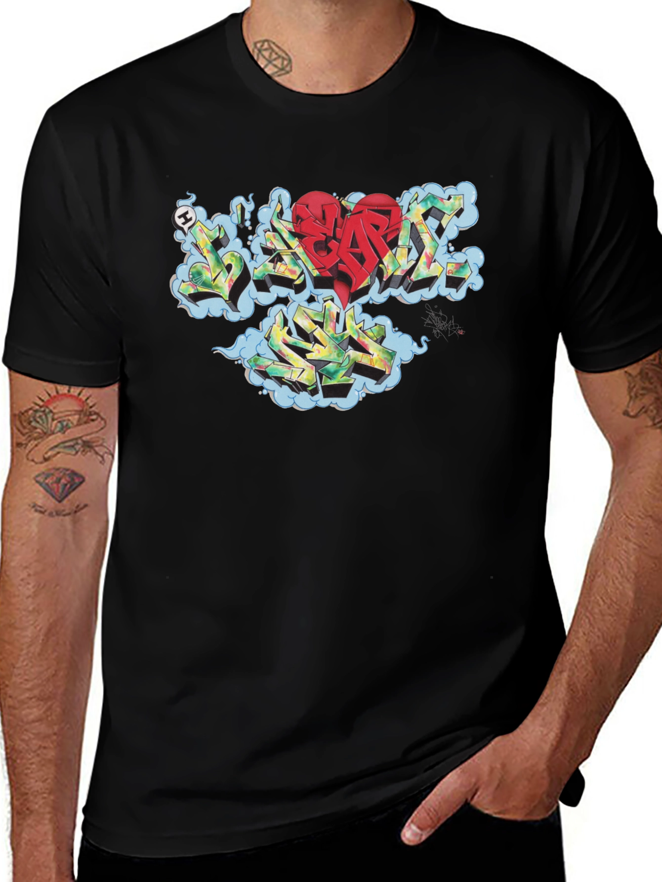 I Heart Seattle Black Crew Neck T-Shirt